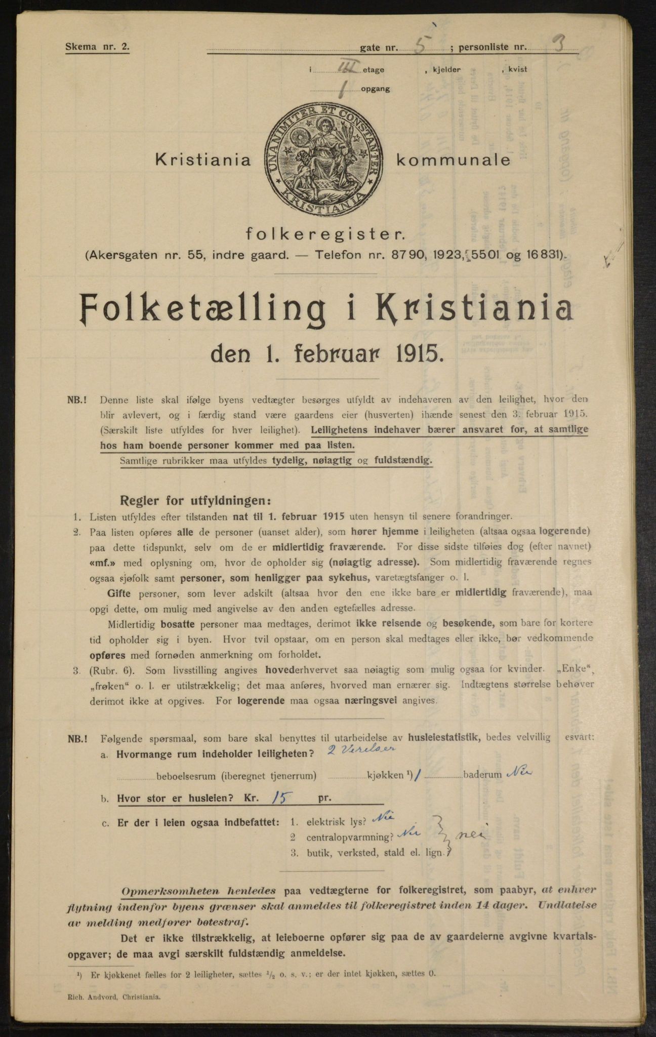 OBA, Kommunal folketelling 1.2.1915 for Kristiania, 1915, s. 117708