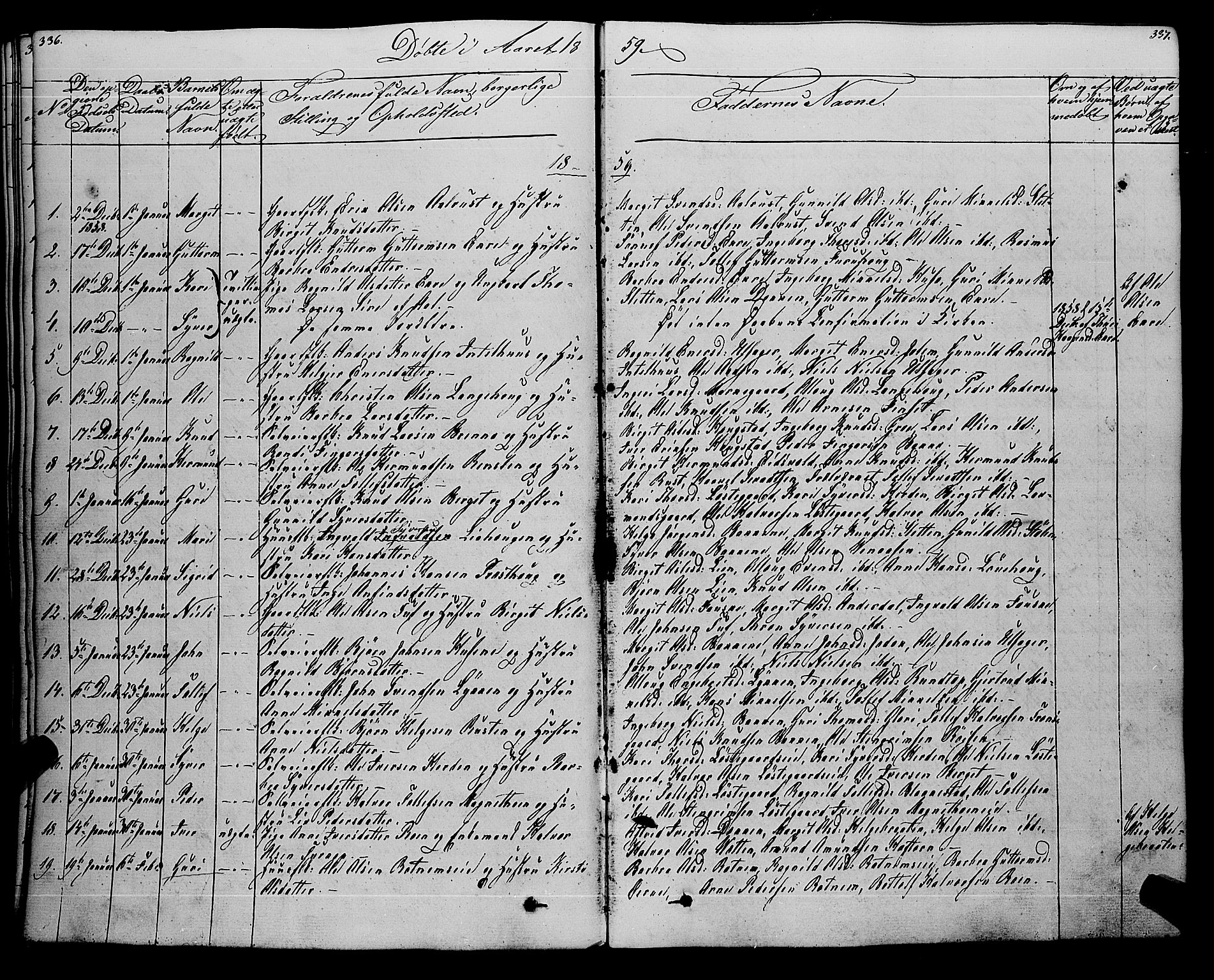 Gol kirkebøker, AV/SAKO-A-226/F/Fa/L0002: Ministerialbok nr. I 2, 1837-1863, s. 336-337