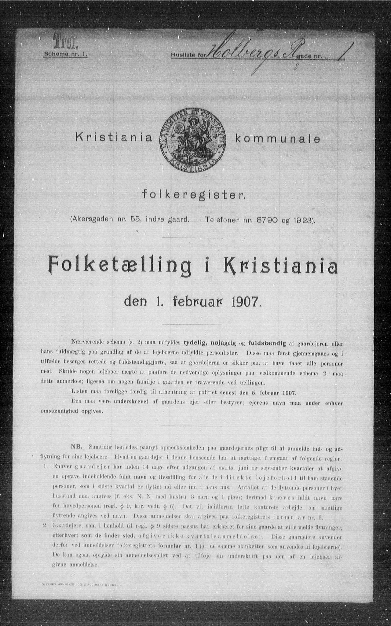 OBA, Kommunal folketelling 1.2.1907 for Kristiania kjøpstad, 1907, s. 20820