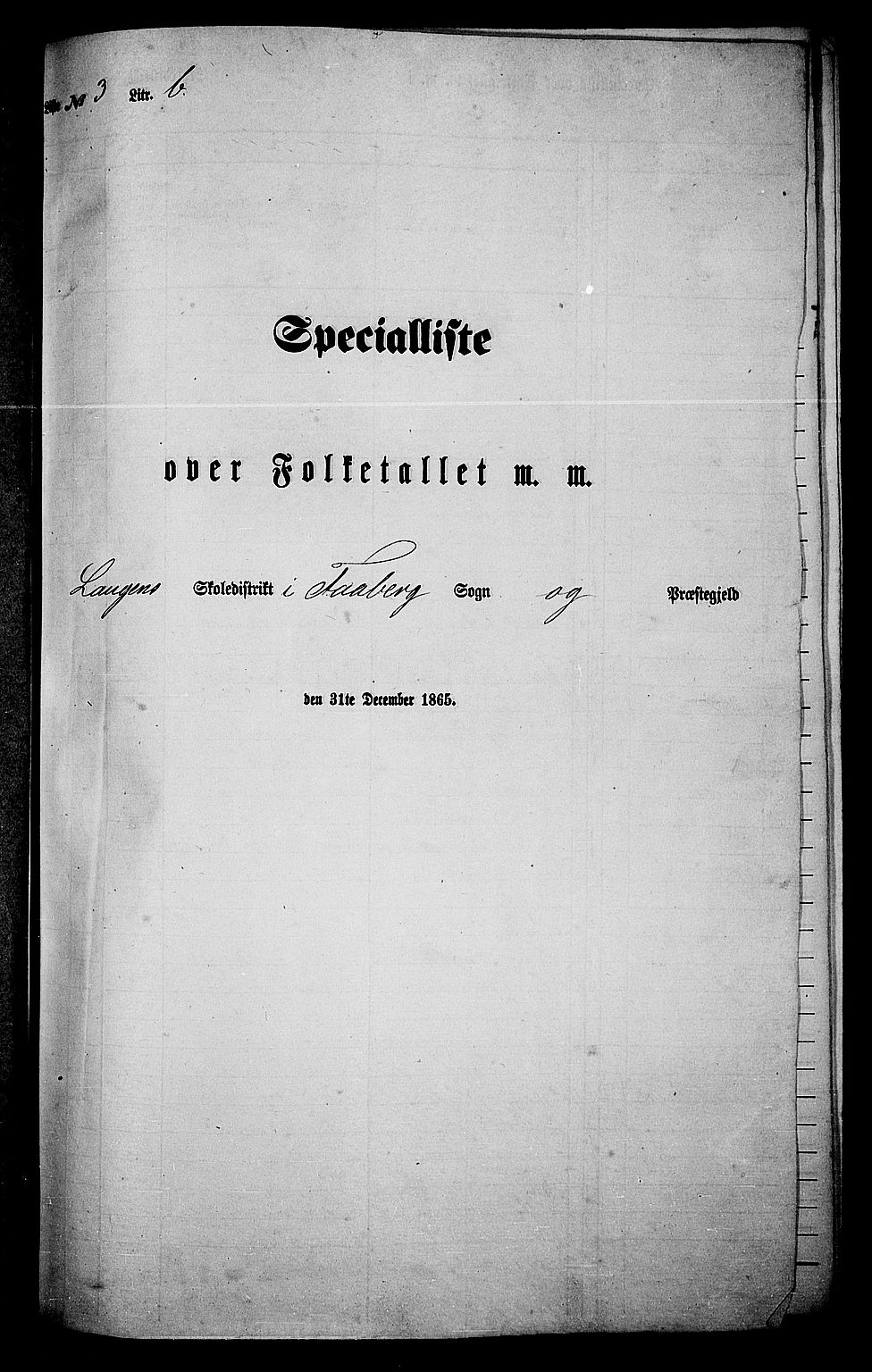 RA, Folketelling 1865 for 0524L Fåberg prestegjeld, Fåberg sokn og Lillehammer landsokn, 1865, s. 69
