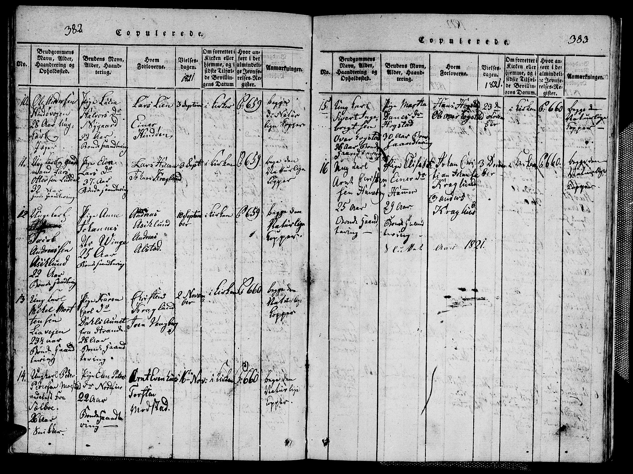 Ministerialprotokoller, klokkerbøker og fødselsregistre - Nord-Trøndelag, SAT/A-1458/713/L0124: Klokkerbok nr. 713C01, 1817-1827, s. 382-383