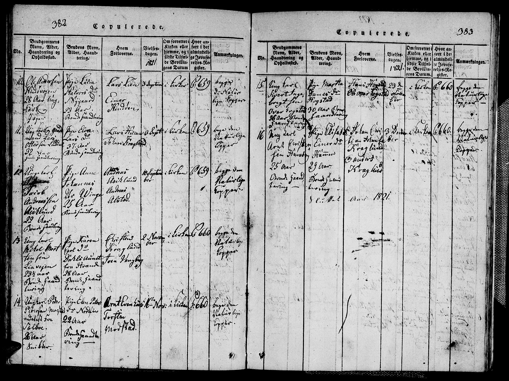 Ministerialprotokoller, klokkerbøker og fødselsregistre - Nord-Trøndelag, AV/SAT-A-1458/713/L0124: Klokkerbok nr. 713C01, 1817-1827, s. 382-383