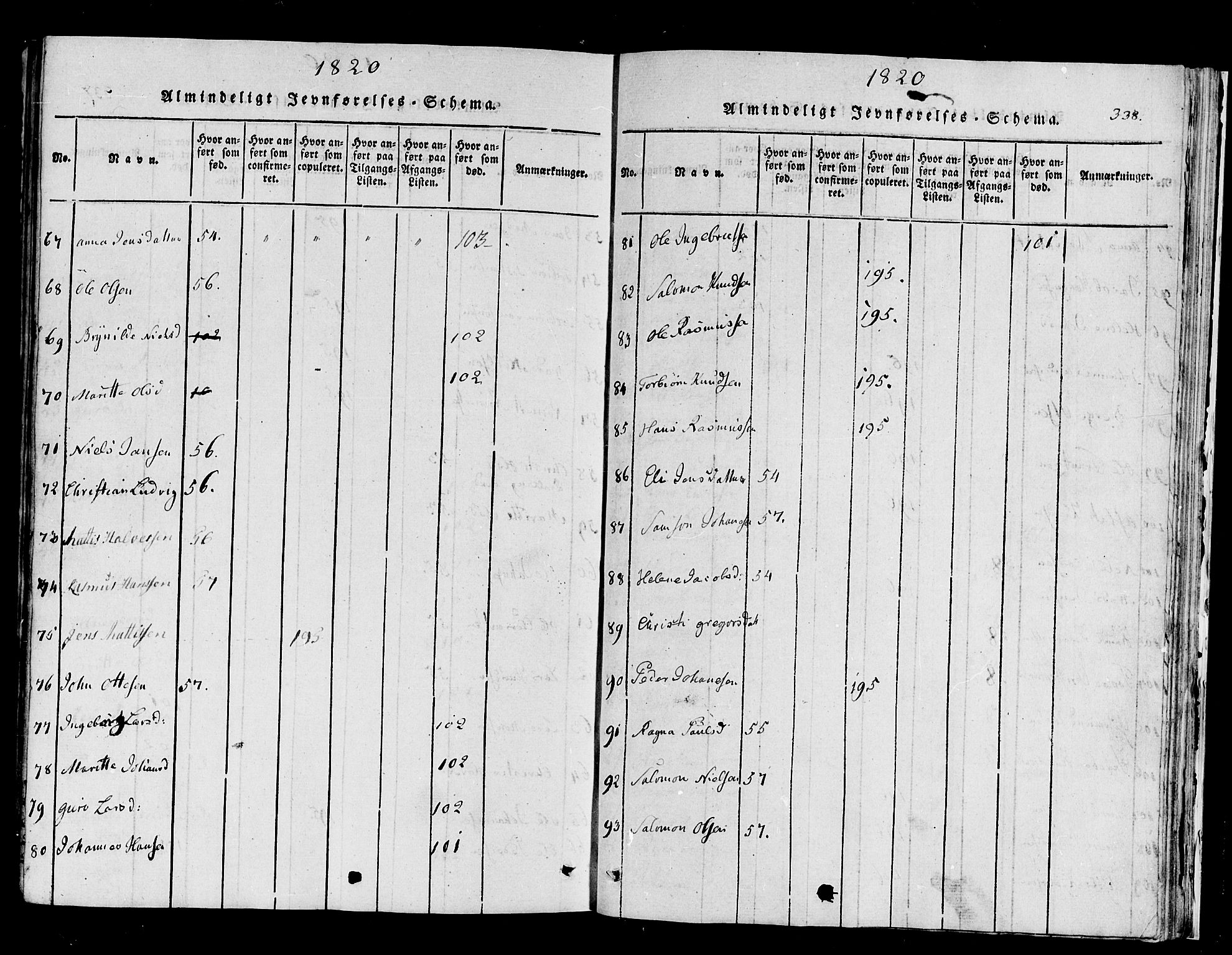 Stord sokneprestembete, AV/SAB-A-78201/H/Haa: Ministerialbok nr. A 5, 1816-1825, s. 338