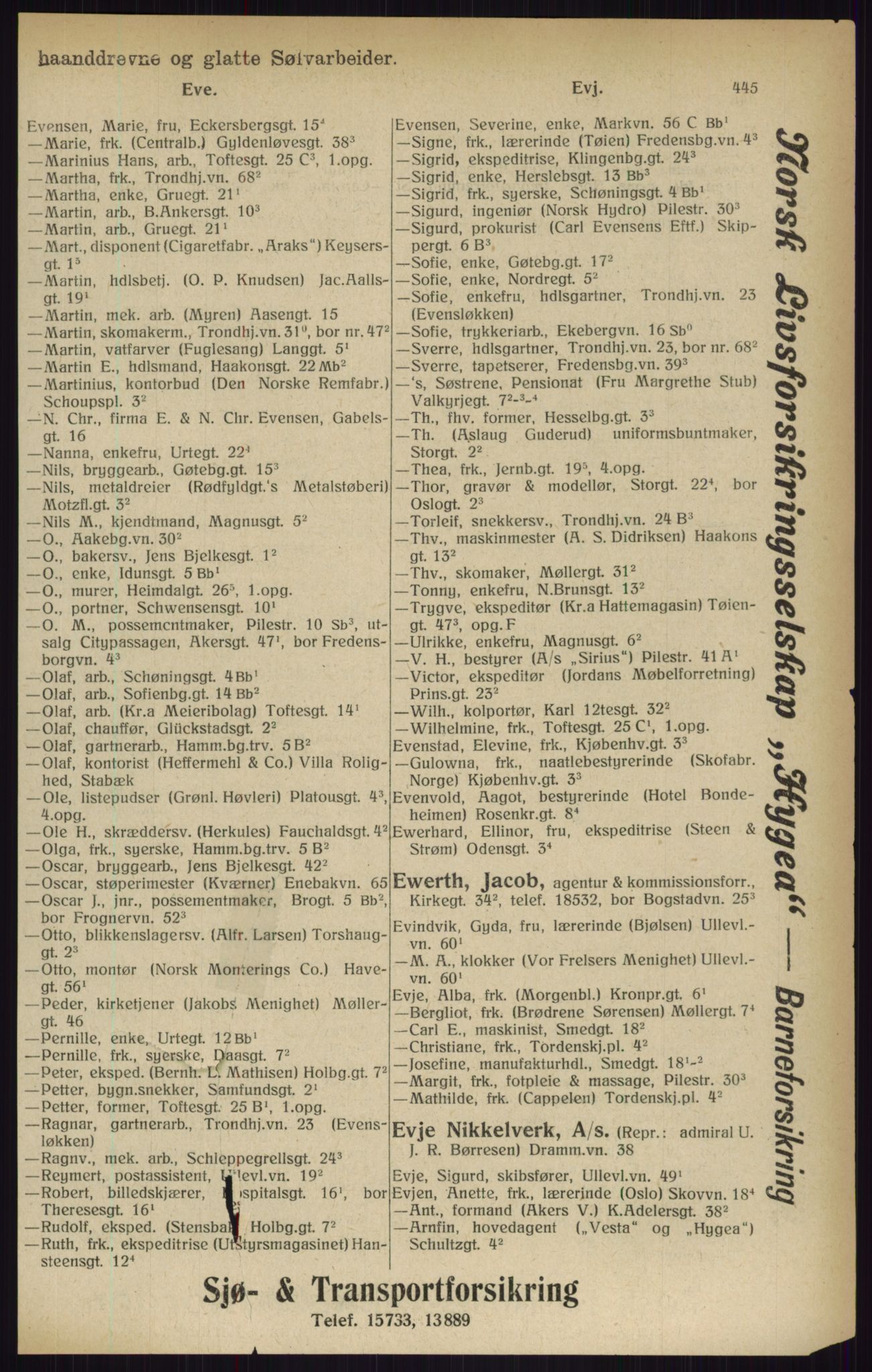 Kristiania/Oslo adressebok, PUBL/-, 1916, s. 445