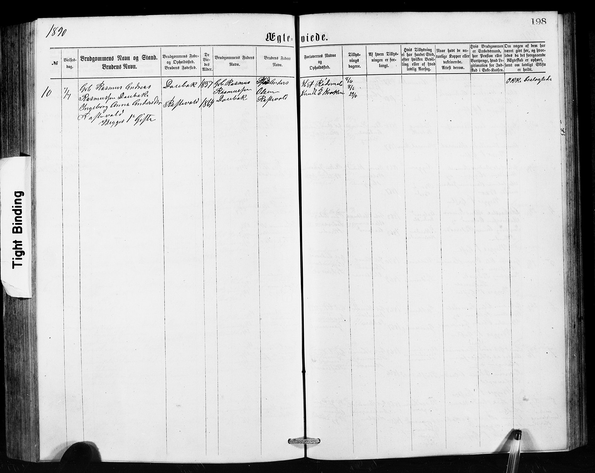 Hornindal sokneprestembete, AV/SAB-A-82401/H/Hab: Klokkerbok nr. A 1, 1876-1894, s. 198
