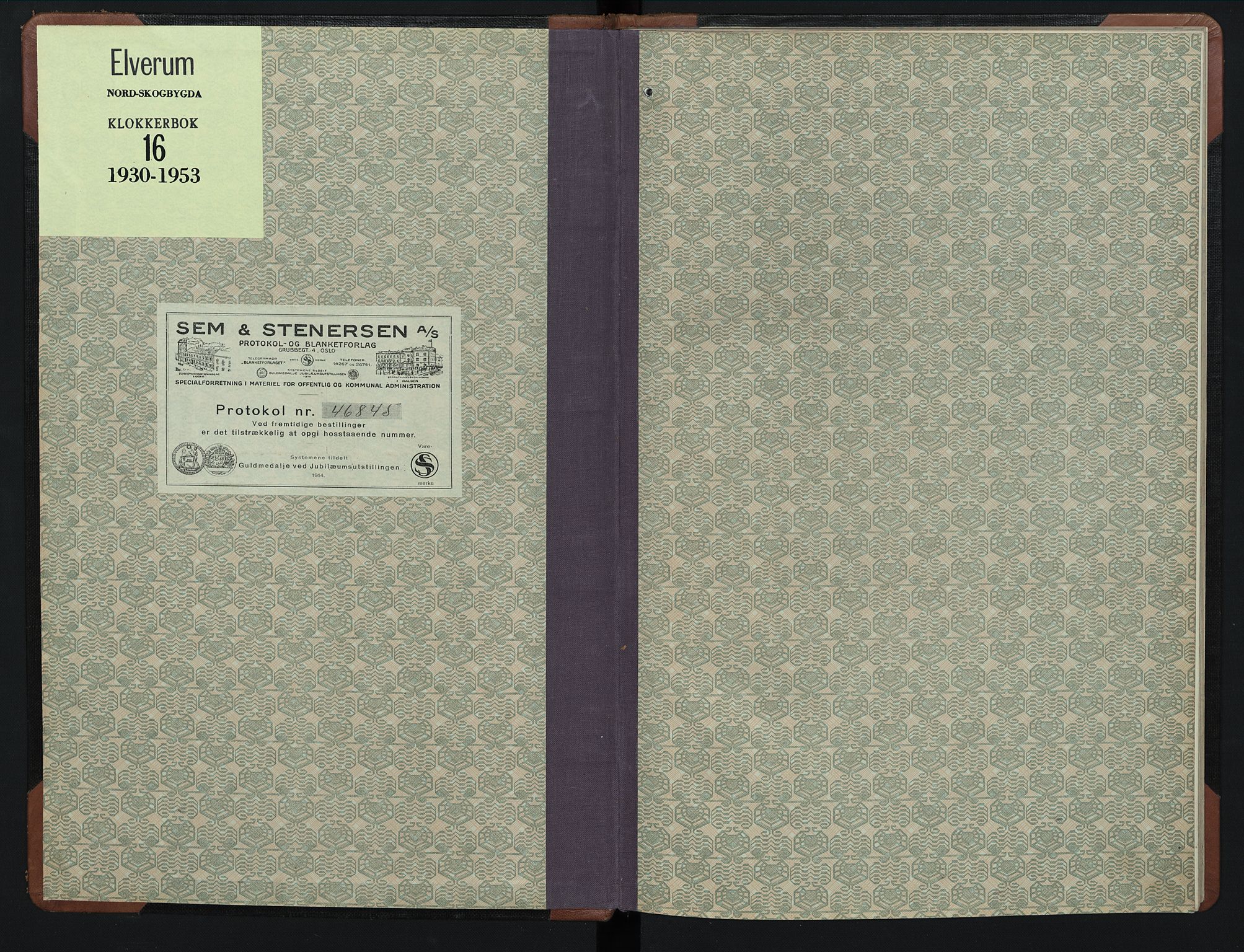 Elverum prestekontor, SAH/PREST-044/H/Ha/Hab/L0016: Klokkerbok nr. 16, 1930-1953
