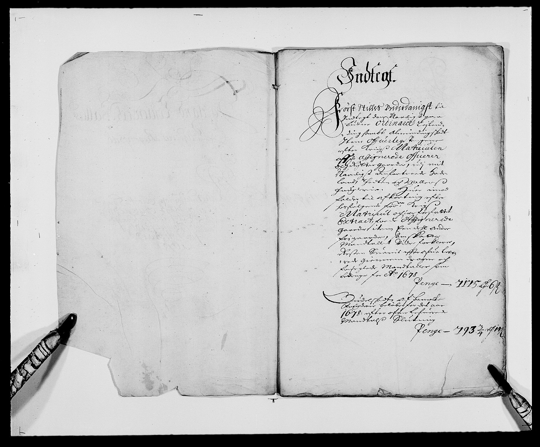 Rentekammeret inntil 1814, Reviderte regnskaper, Fogderegnskap, RA/EA-4092/R18/L1270: Fogderegnskap Hadeland, Toten og Valdres, 1678, s. 2
