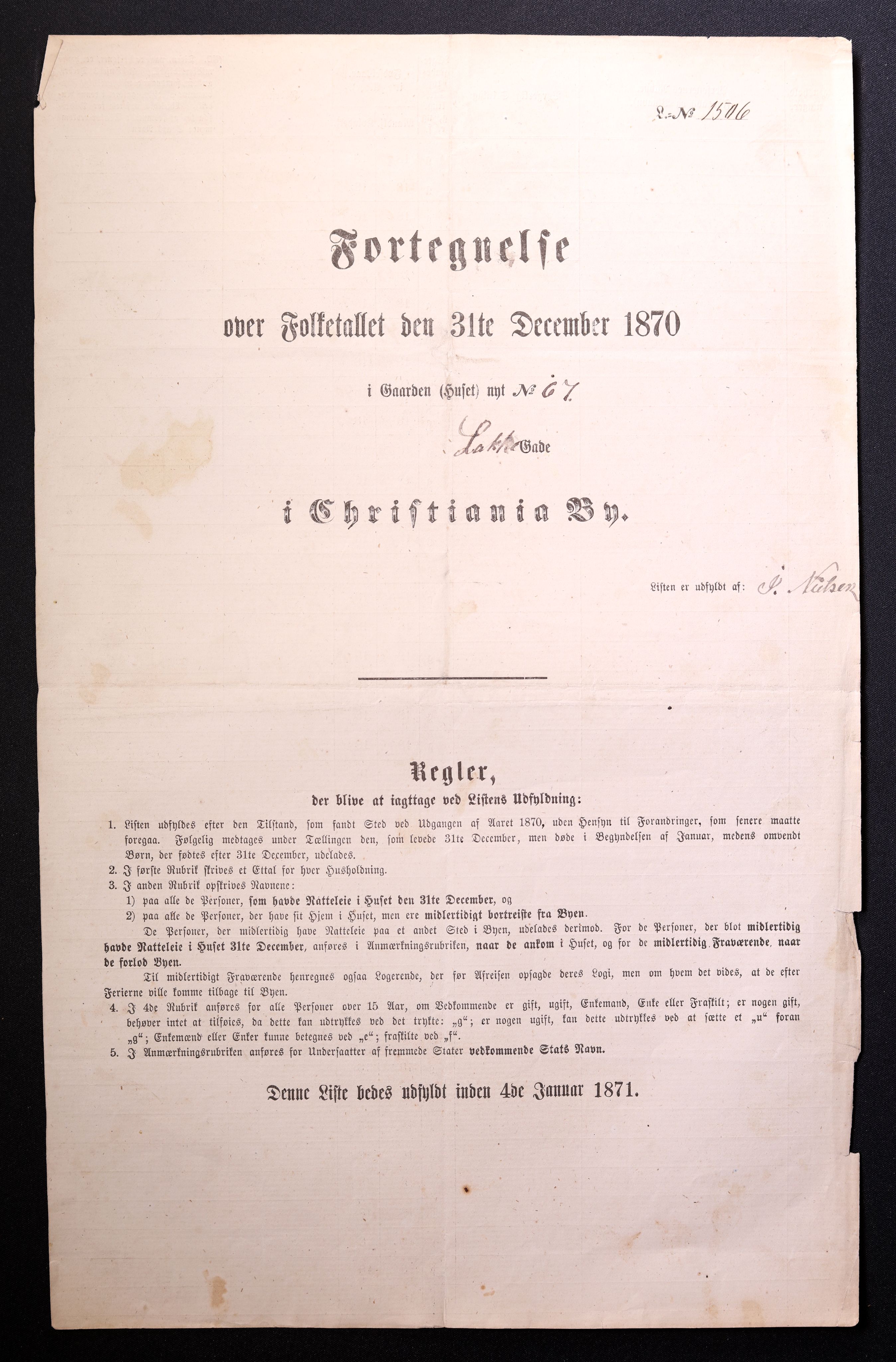 RA, Folketelling 1870 for 0301 Kristiania kjøpstad, 1870, s. 1871