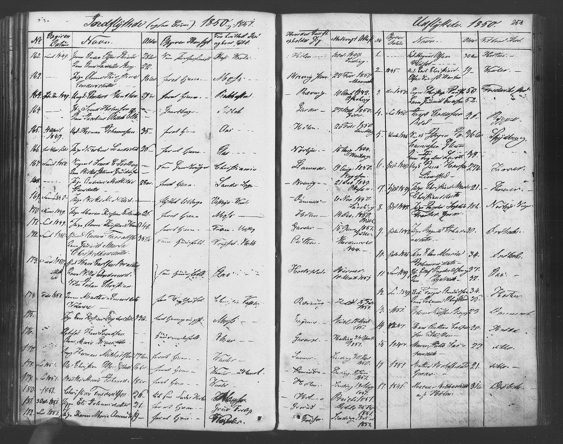 Vestby prestekontor Kirkebøker, AV/SAO-A-10893/F/Fa/L0007: Ministerialbok nr. I 7, 1850-1862, s. 254