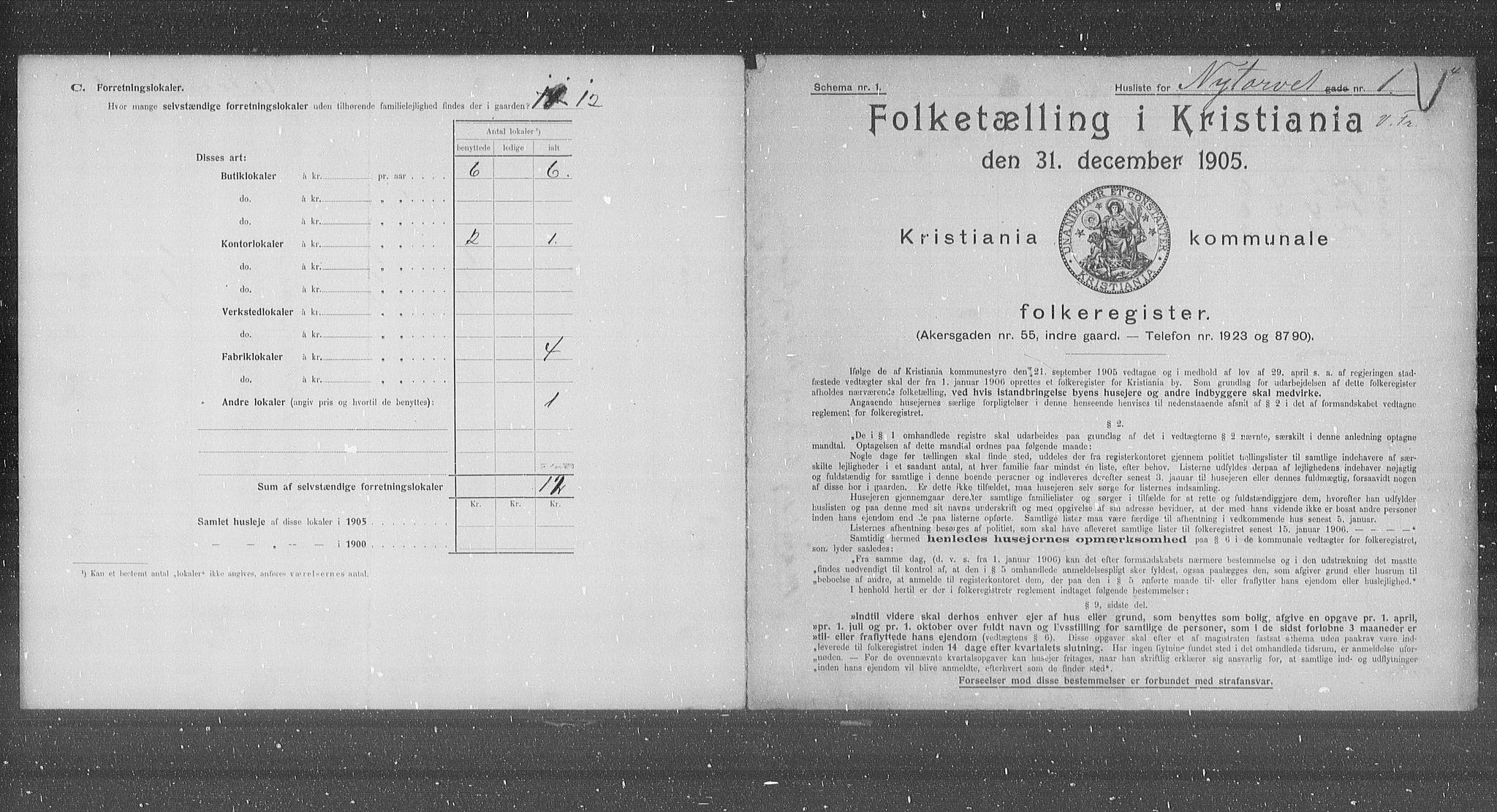 OBA, Kommunal folketelling 31.12.1905 for Kristiania kjøpstad, 1905, s. 38995