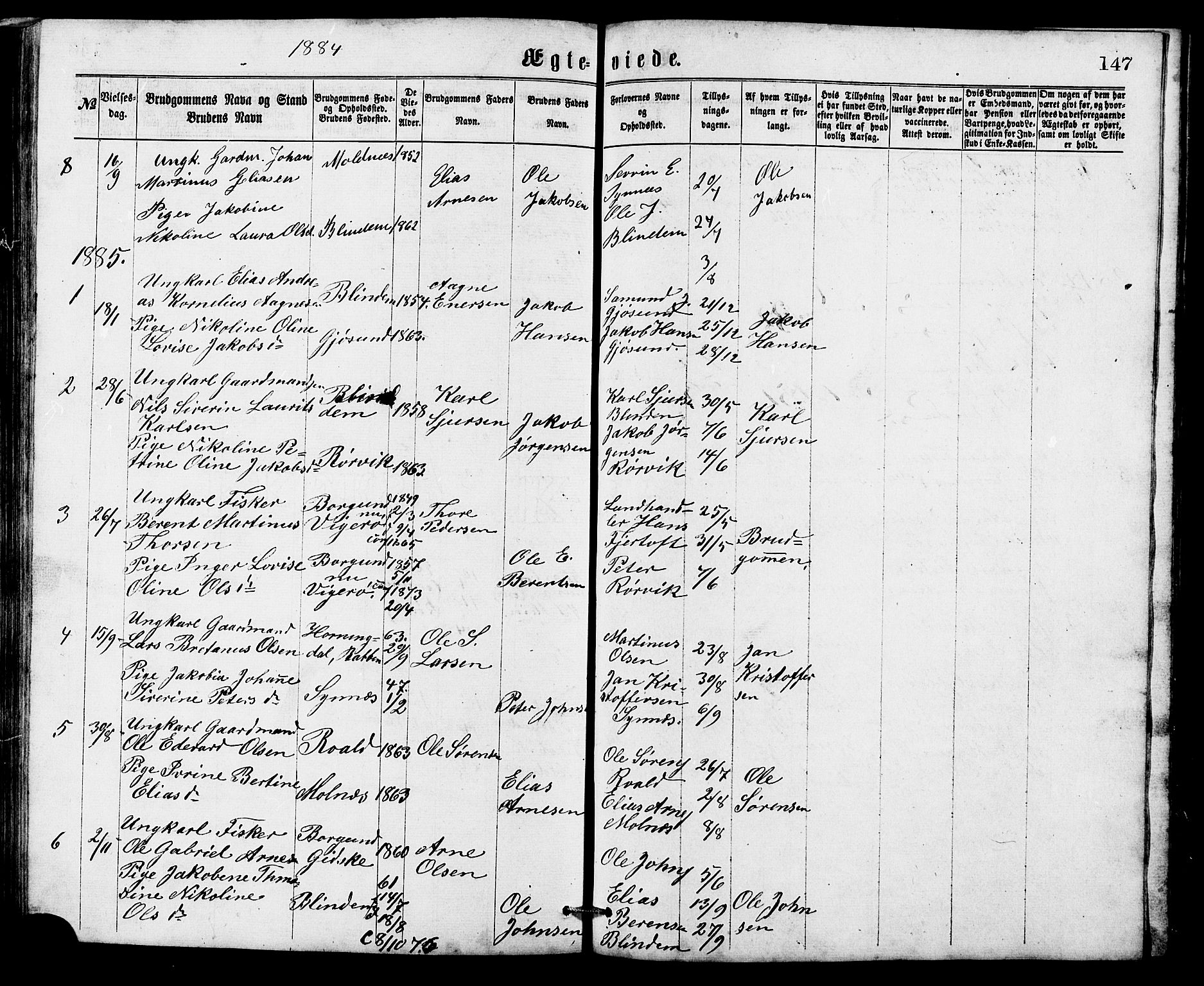 Ministerialprotokoller, klokkerbøker og fødselsregistre - Møre og Romsdal, AV/SAT-A-1454/537/L0521: Klokkerbok nr. 537C02, 1869-1888, s. 147