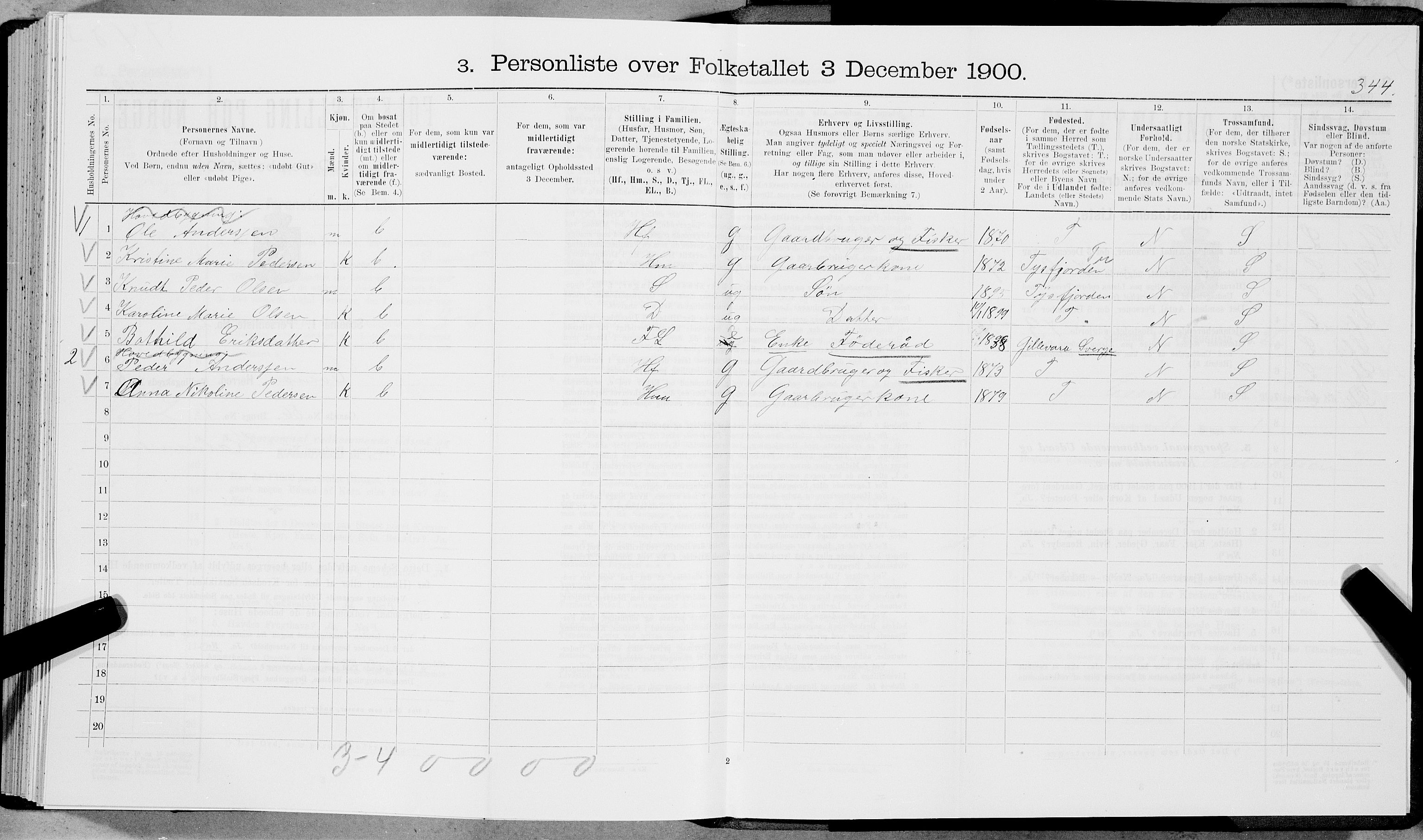 SAT, Folketelling 1900 for 1853 Evenes herred, 1900, s. 690