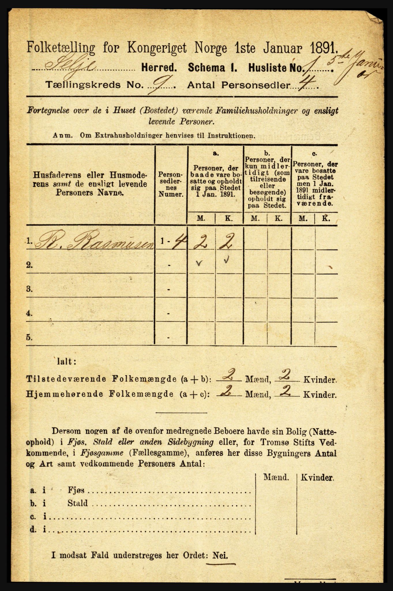 RA, Folketelling 1891 for 1441 Selje herred, 1891, s. 2648