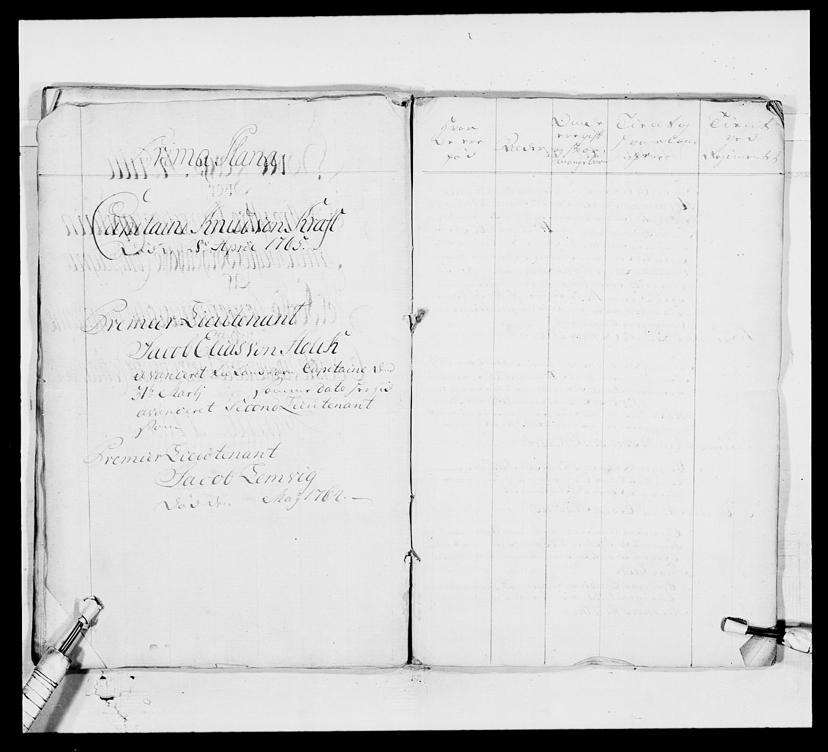 Kommanderende general (KG I) med Det norske krigsdirektorium, AV/RA-EA-5419/E/Ea/L0518: 1. Bergenhusiske regiment, 1760-1765, s. 470