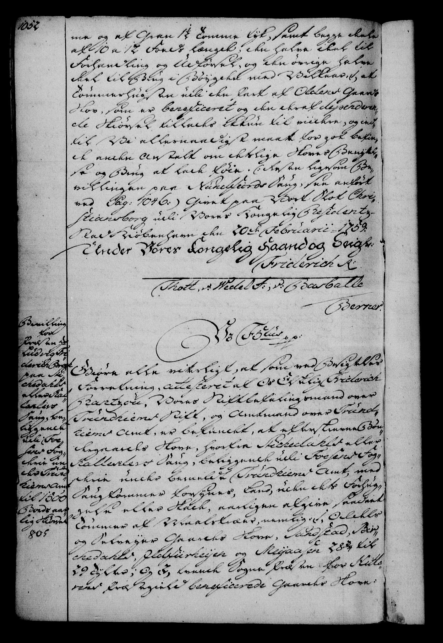 Rentekammeret, Kammerkanselliet, AV/RA-EA-3111/G/Gg/Gga/L0006: Norsk ekspedisjonsprotokoll med register (merket RK 53.6), 1749-1759, s. 1052