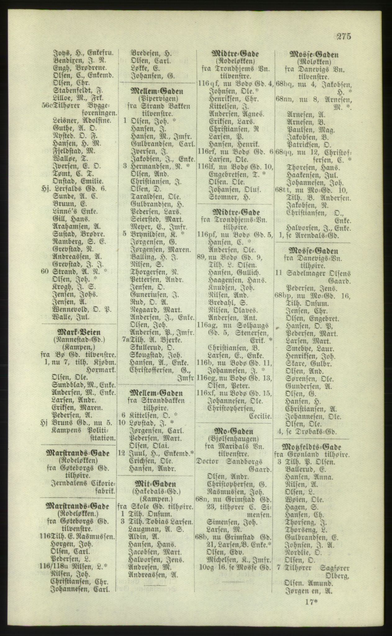 Kristiania/Oslo adressebok, PUBL/-, 1881, s. 275