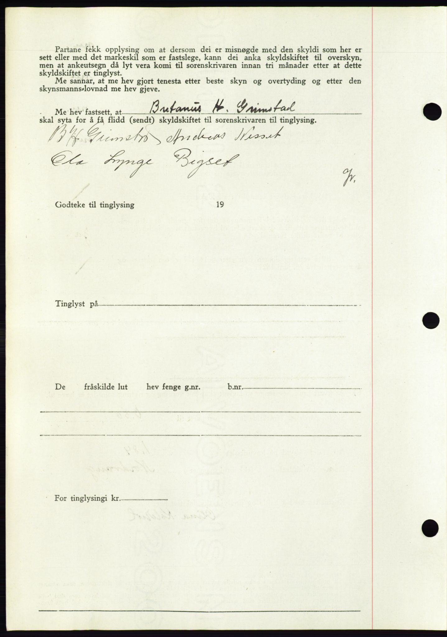 Søre Sunnmøre sorenskriveri, AV/SAT-A-4122/1/2/2C/L0075: Pantebok nr. 1A, 1943-1943, Dagboknr: 526/1943