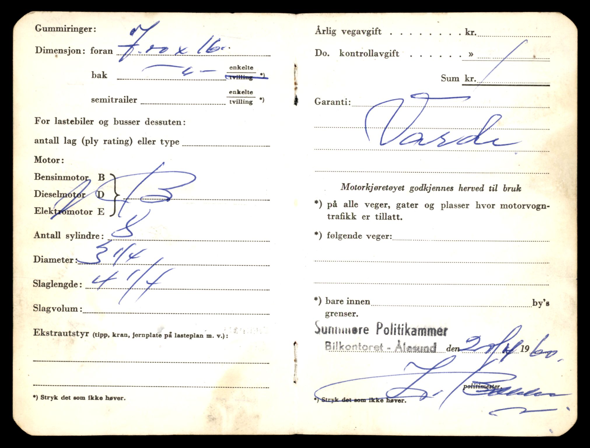 Møre og Romsdal vegkontor - Ålesund trafikkstasjon, AV/SAT-A-4099/F/Fe/L0045: Registreringskort for kjøretøy T 14320 - T 14444, 1927-1998, s. 3103
