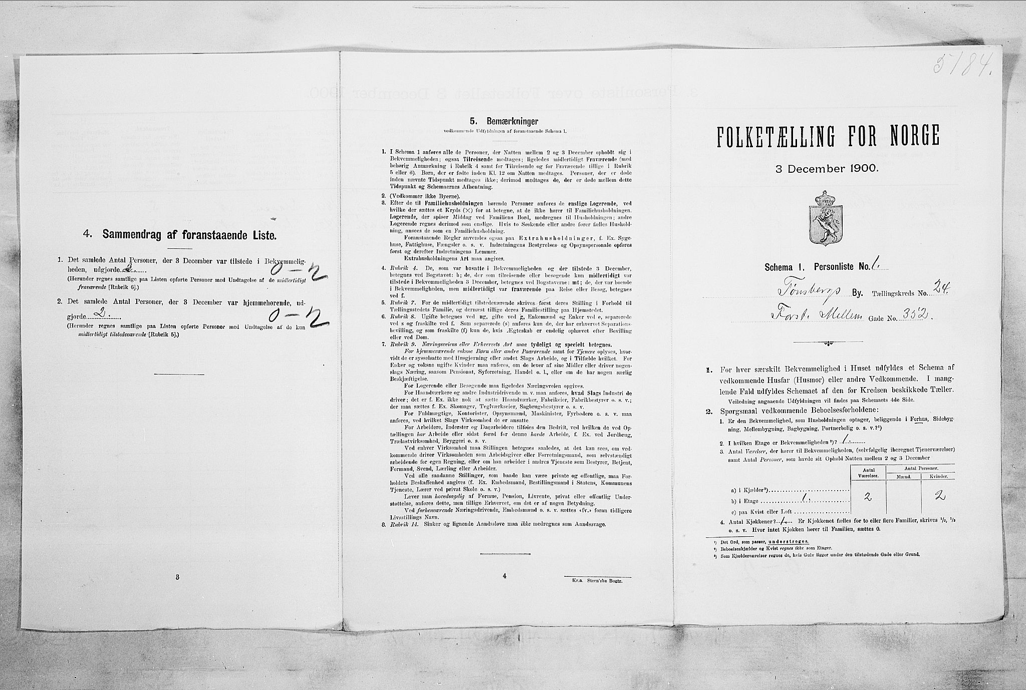 RA, Folketelling 1900 for 0705 Tønsberg kjøpstad, 1900, s. 3839