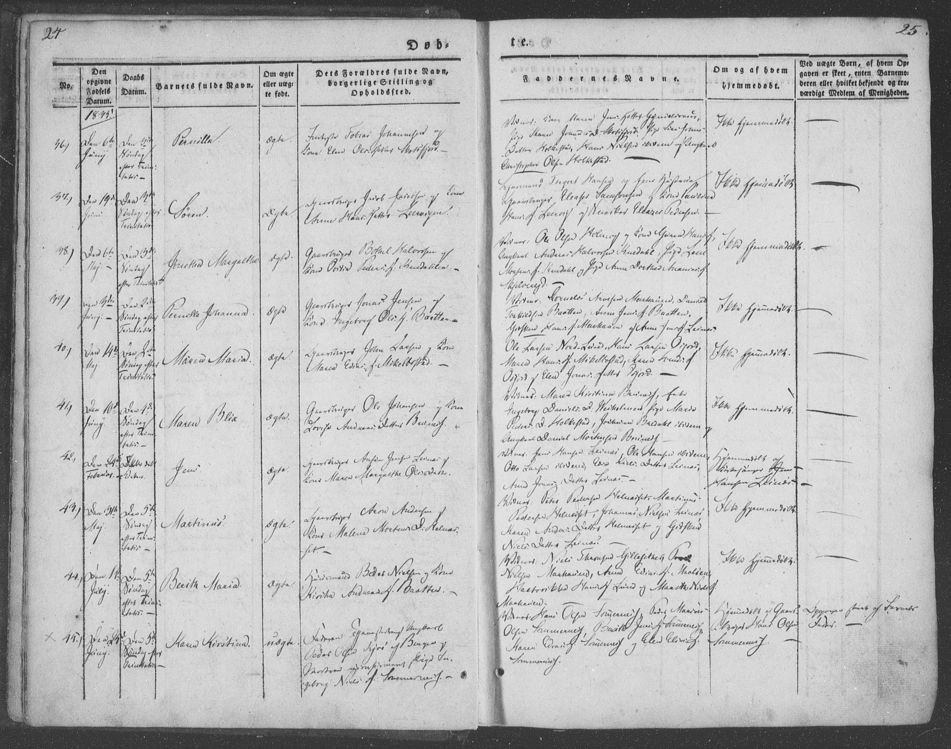 Ministerialprotokoller, klokkerbøker og fødselsregistre - Nordland, AV/SAT-A-1459/855/L0799: Ministerialbok nr. 855A07, 1834-1852, s. 24-25