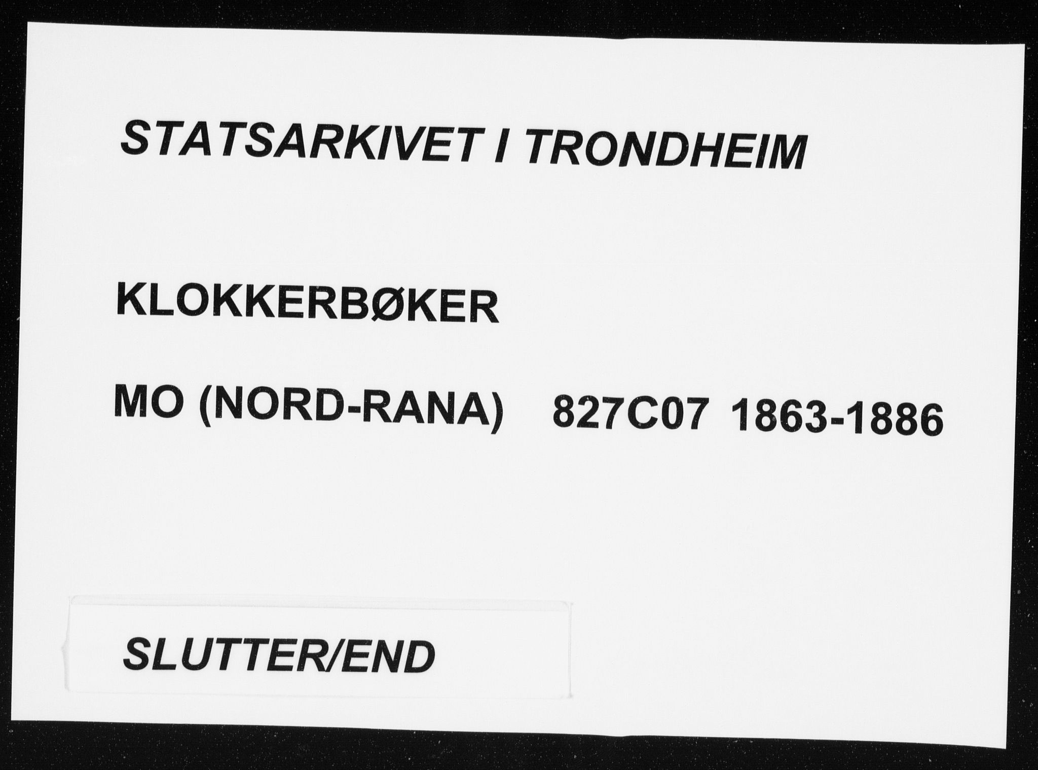 Ministerialprotokoller, klokkerbøker og fødselsregistre - Nordland, SAT/A-1459/827/L0418: Klokkerbok nr. 827C07, 1863-1886