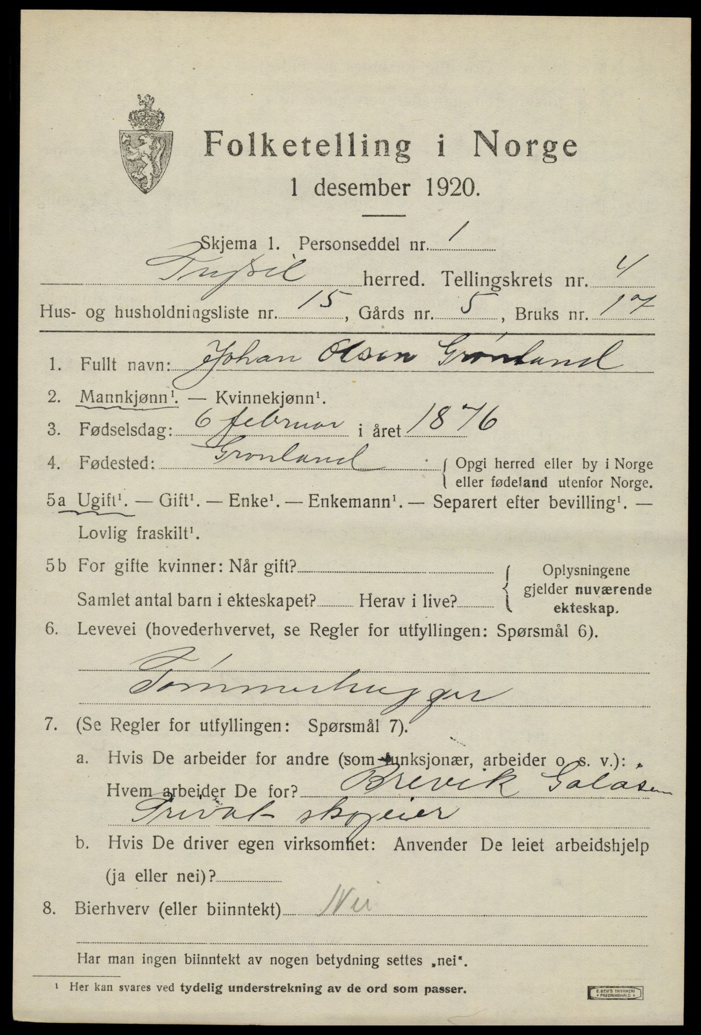 SAH, Folketelling 1920 for 0428 Trysil herred, 1920, s. 4283