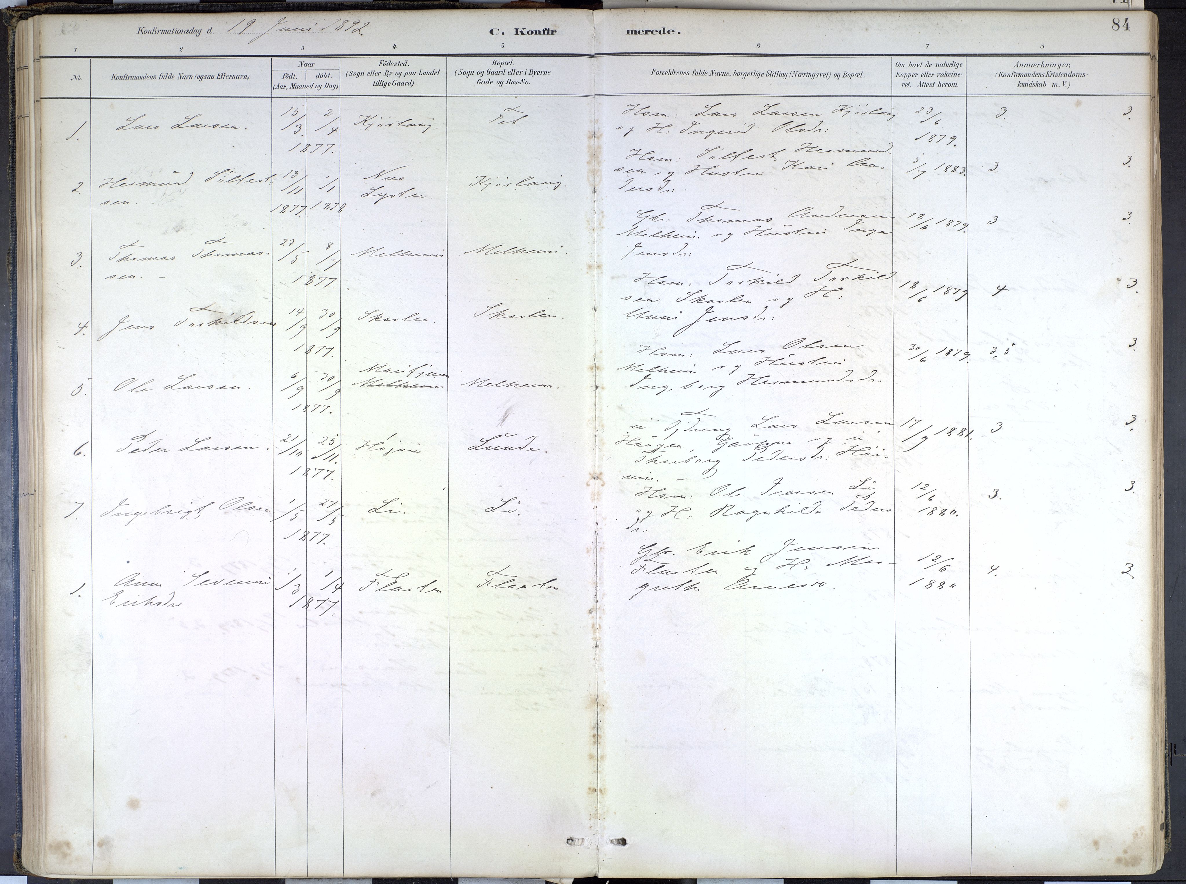 Hafslo sokneprestembete, AV/SAB-A-80301/H/Haa/Haad/L0001: Ministerialbok nr. D 1, 1886-1934, s. 84