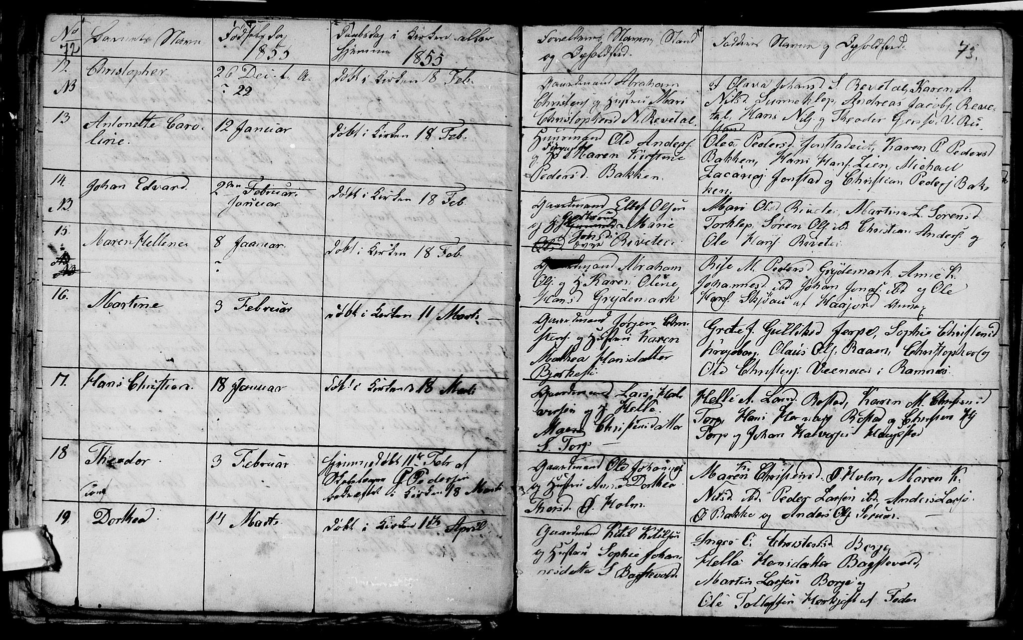 Våle kirkebøker, AV/SAKO-A-334/G/Ga/L0002: Klokkerbok nr. I 2, 1851-1863, s. 72-73