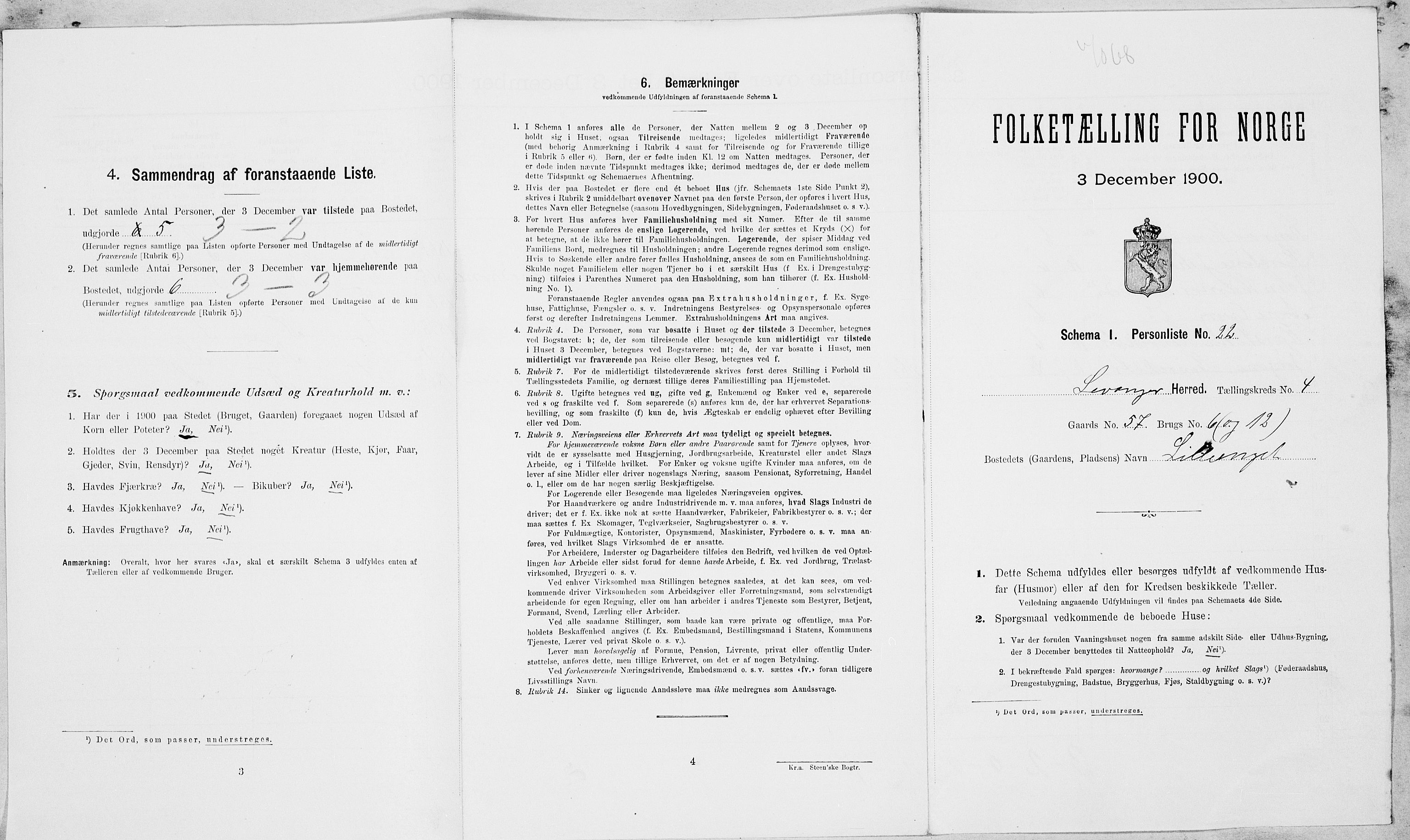 SAT, Folketelling 1900 for 1720 Levanger herred, 1900, s. 651