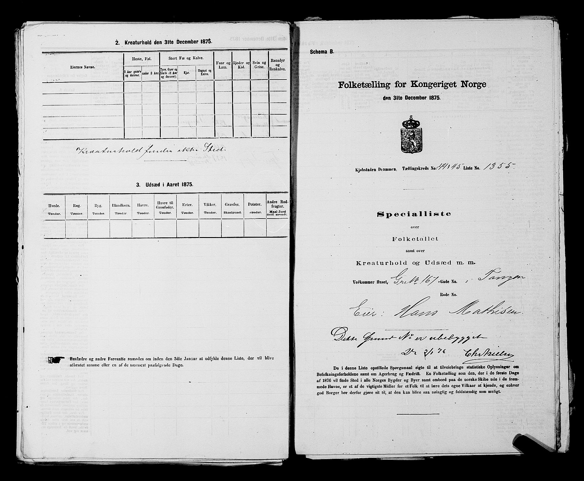 SAKO, Folketelling 1875 for 0602 Drammen kjøpstad, 1875, s. 3669