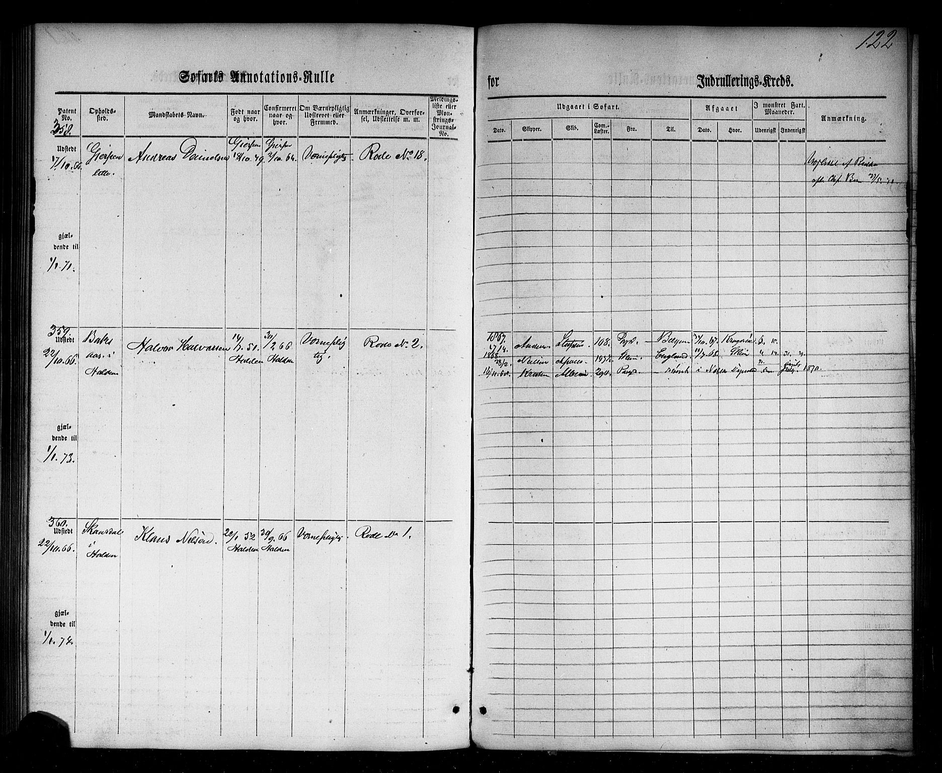 Skien innrulleringskontor, AV/SAKO-A-832/F/Fc/L0001: Annotasjonsrulle, 1860-1868, s. 146