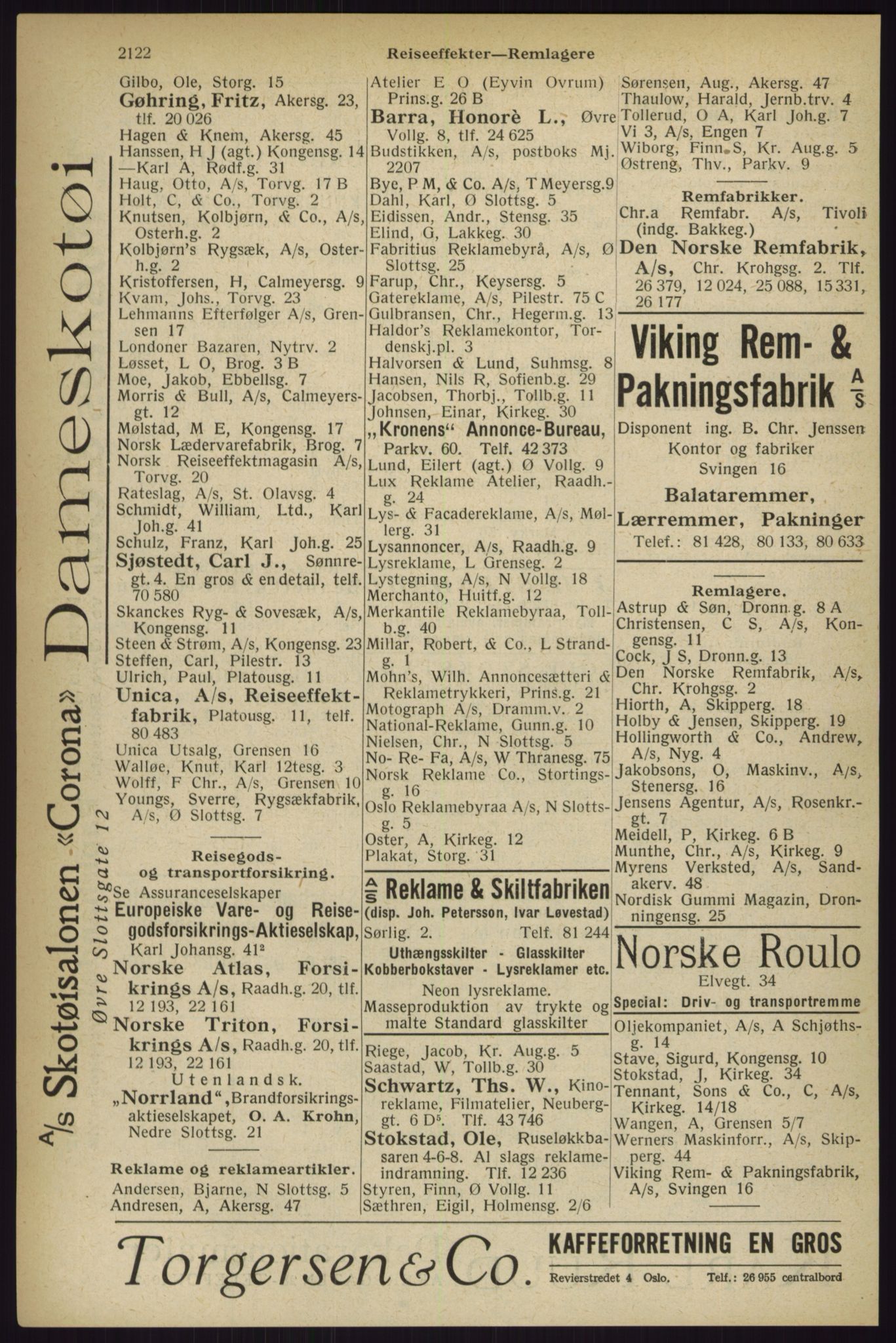 Kristiania/Oslo adressebok, PUBL/-, 1927, s. 2122