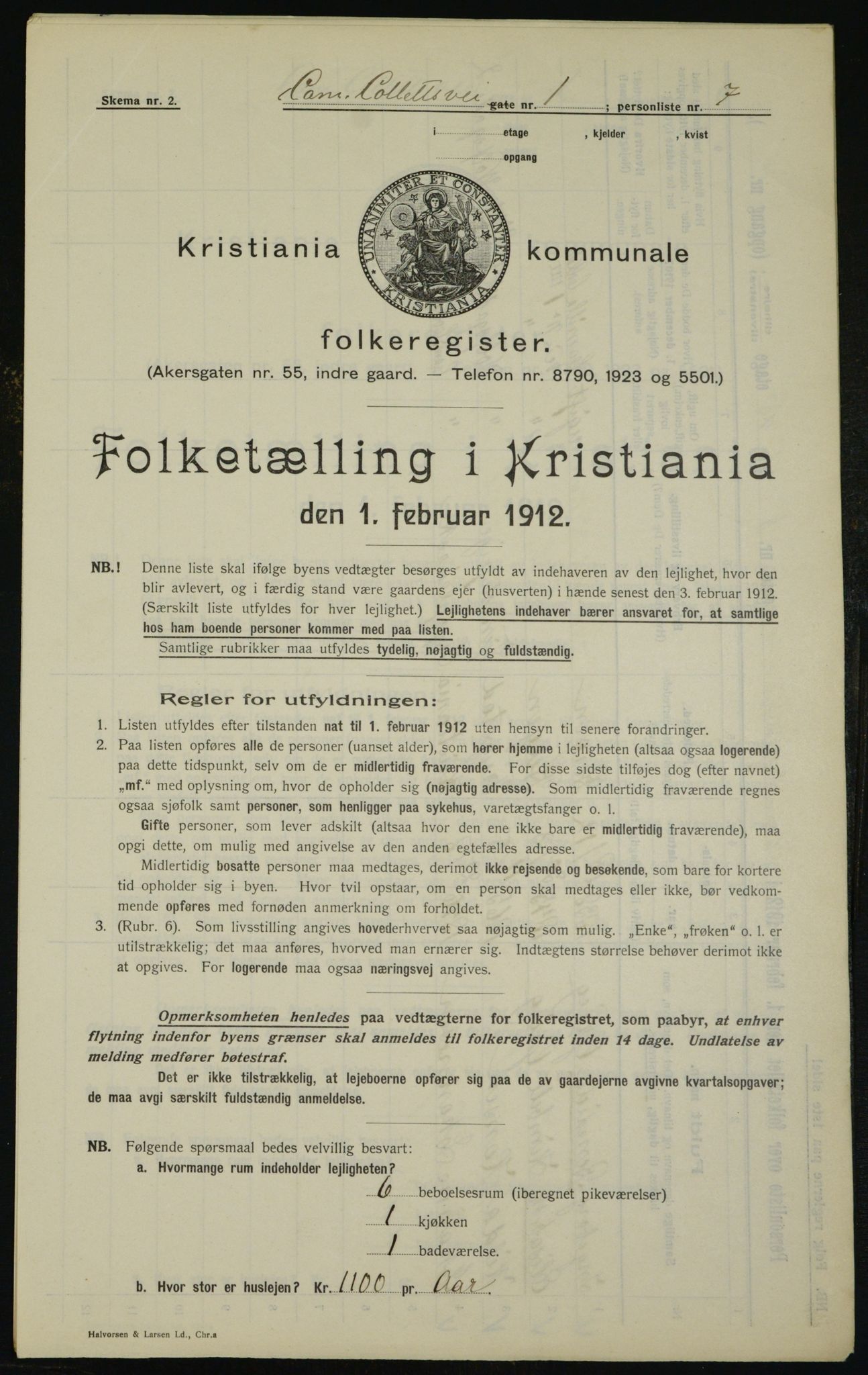 OBA, Kommunal folketelling 1.2.1912 for Kristiania, 1912, s. 11438