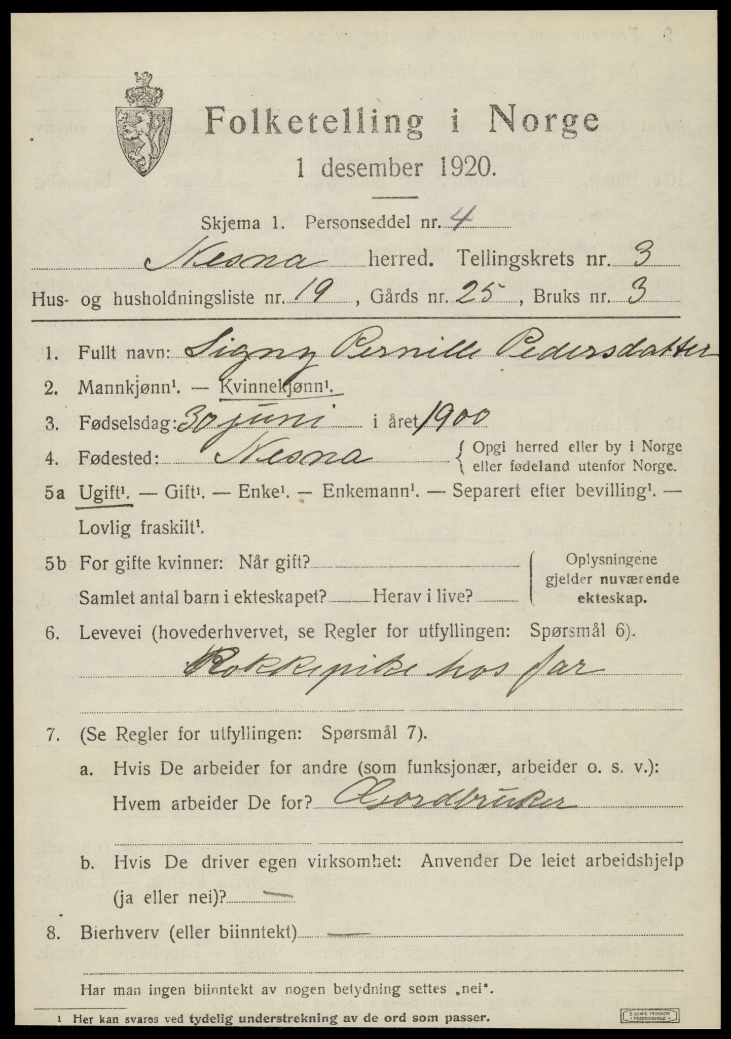 SAT, Folketelling 1920 for 1828 Nesna herred, 1920, s. 2805