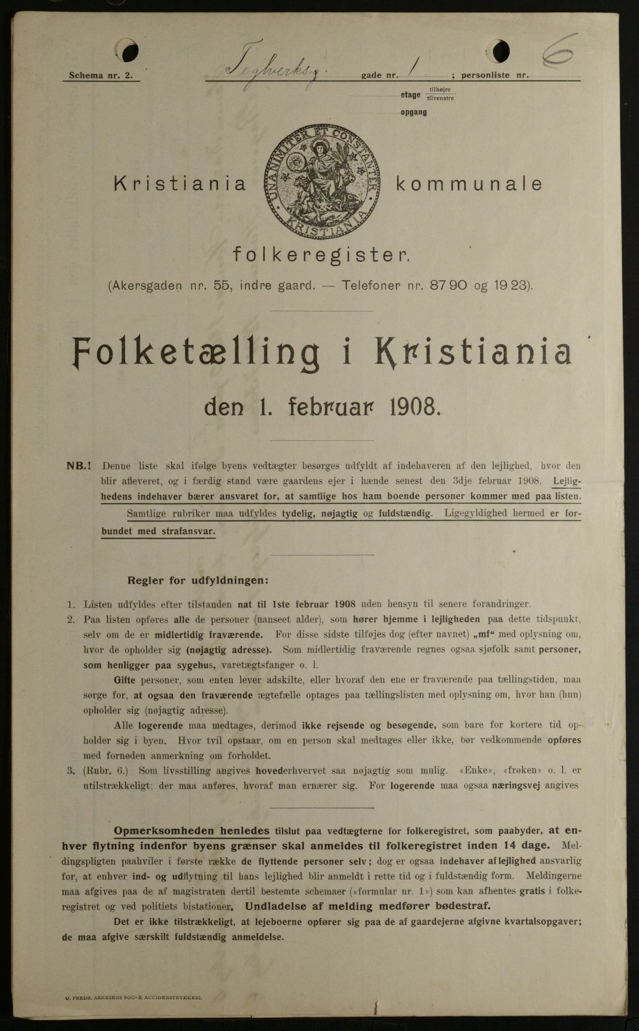 OBA, Kommunal folketelling 1.2.1908 for Kristiania kjøpstad, 1908, s. 96471