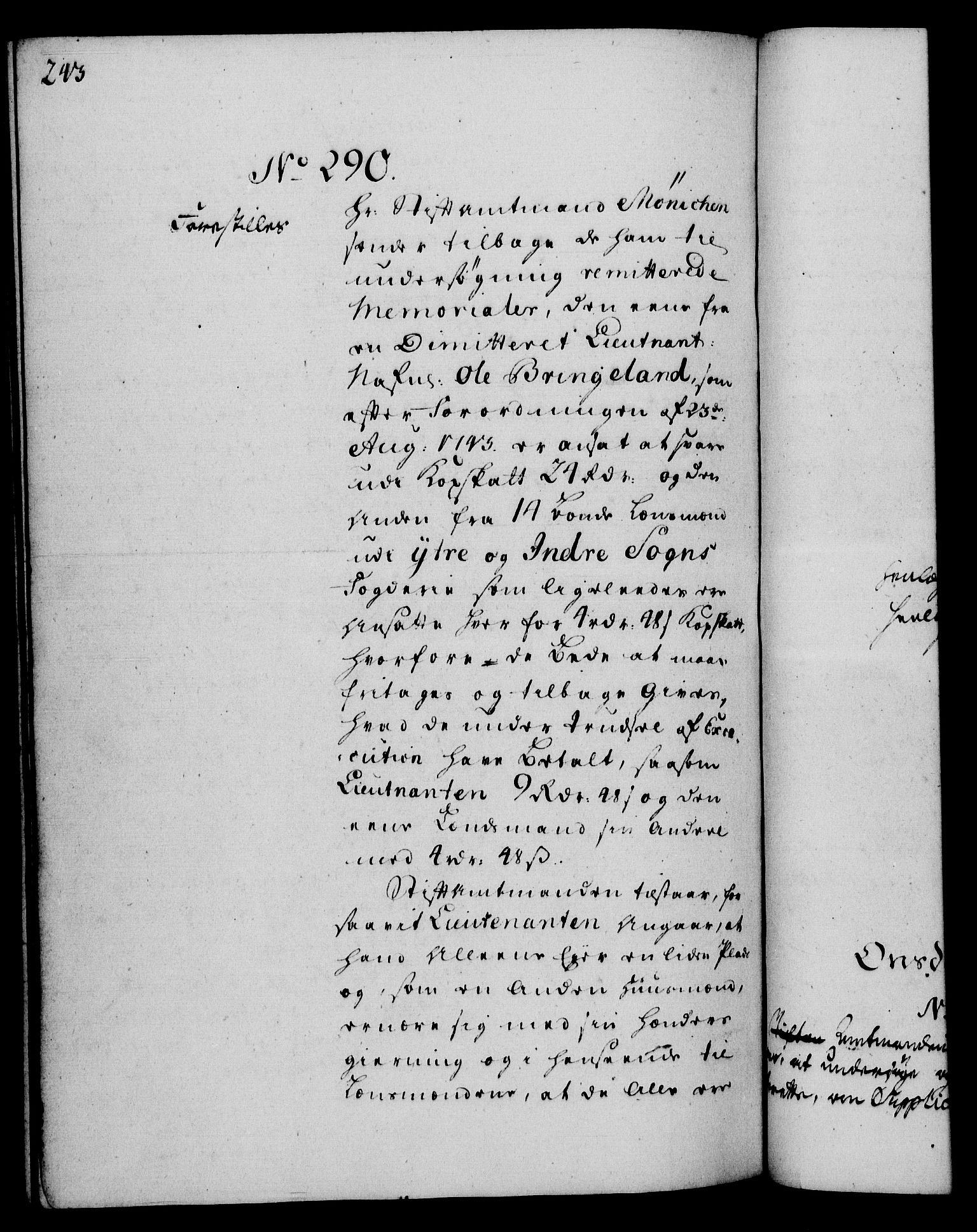 Rentekammeret, Kammerkanselliet, RA/EA-3111/G/Gh/Gha/L0029: Norsk ekstraktmemorialprotokoll (merket RK 53.74), 1748-1749, s. 243