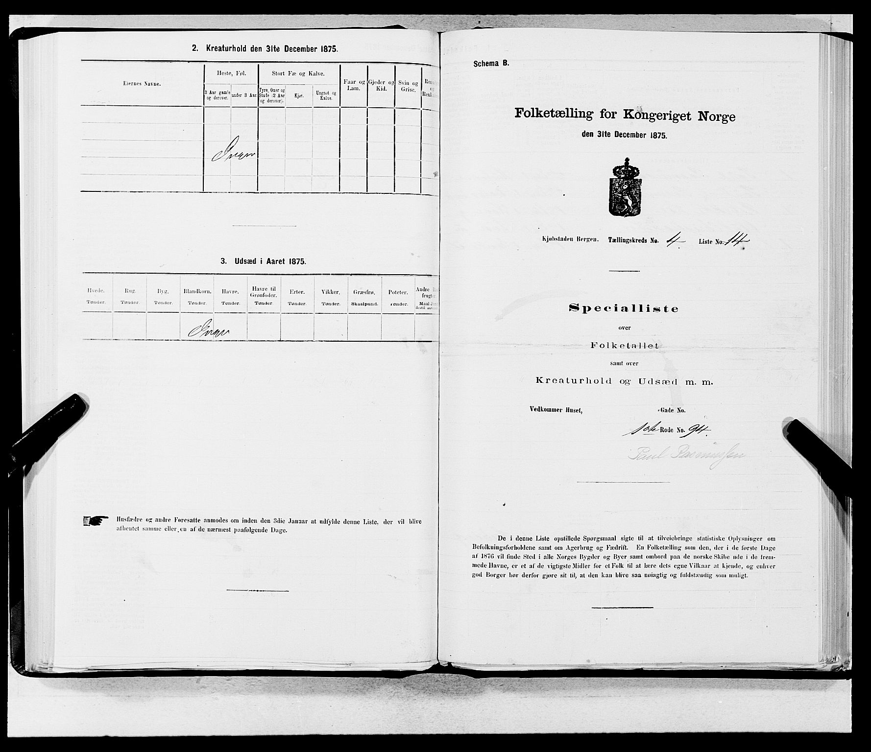 SAB, Folketelling 1875 for 1301 Bergen kjøpstad, 1875, s. 185