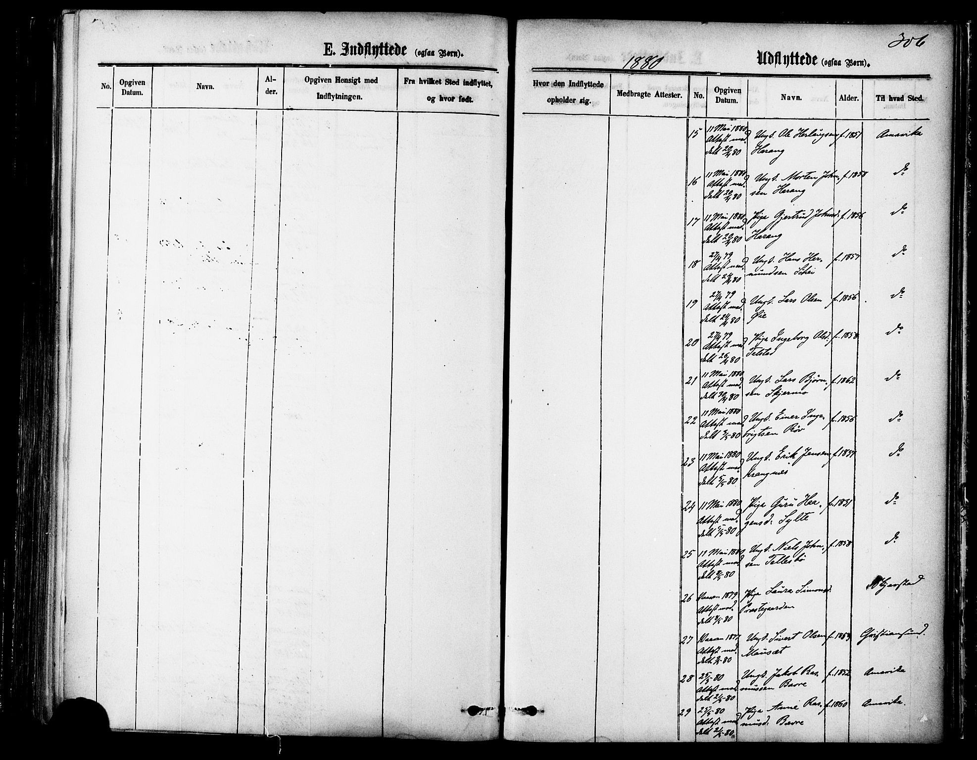 Ministerialprotokoller, klokkerbøker og fødselsregistre - Møre og Romsdal, SAT/A-1454/595/L1046: Ministerialbok nr. 595A08, 1874-1884, s. 306