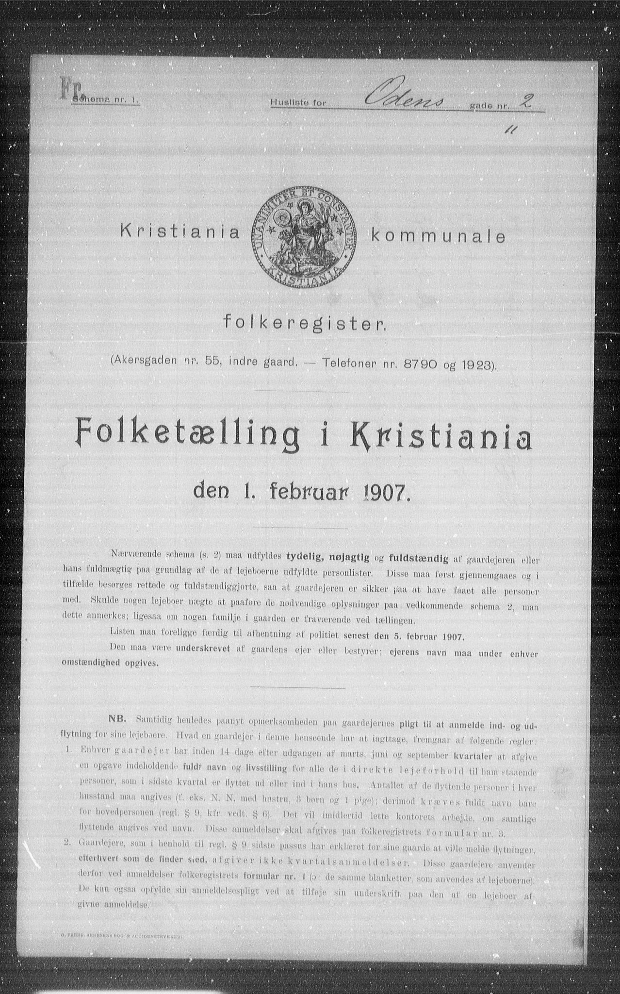 OBA, Kommunal folketelling 1.2.1907 for Kristiania kjøpstad, 1907, s. 38214