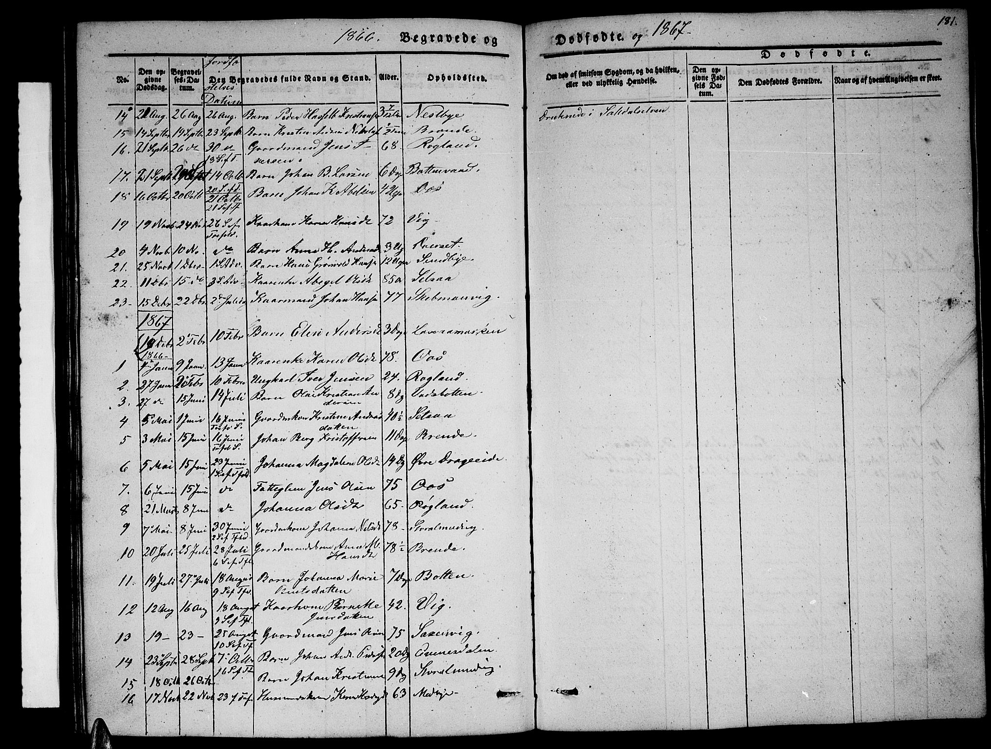 Ministerialprotokoller, klokkerbøker og fødselsregistre - Nordland, AV/SAT-A-1459/847/L0678: Klokkerbok nr. 847C06, 1854-1870, s. 181