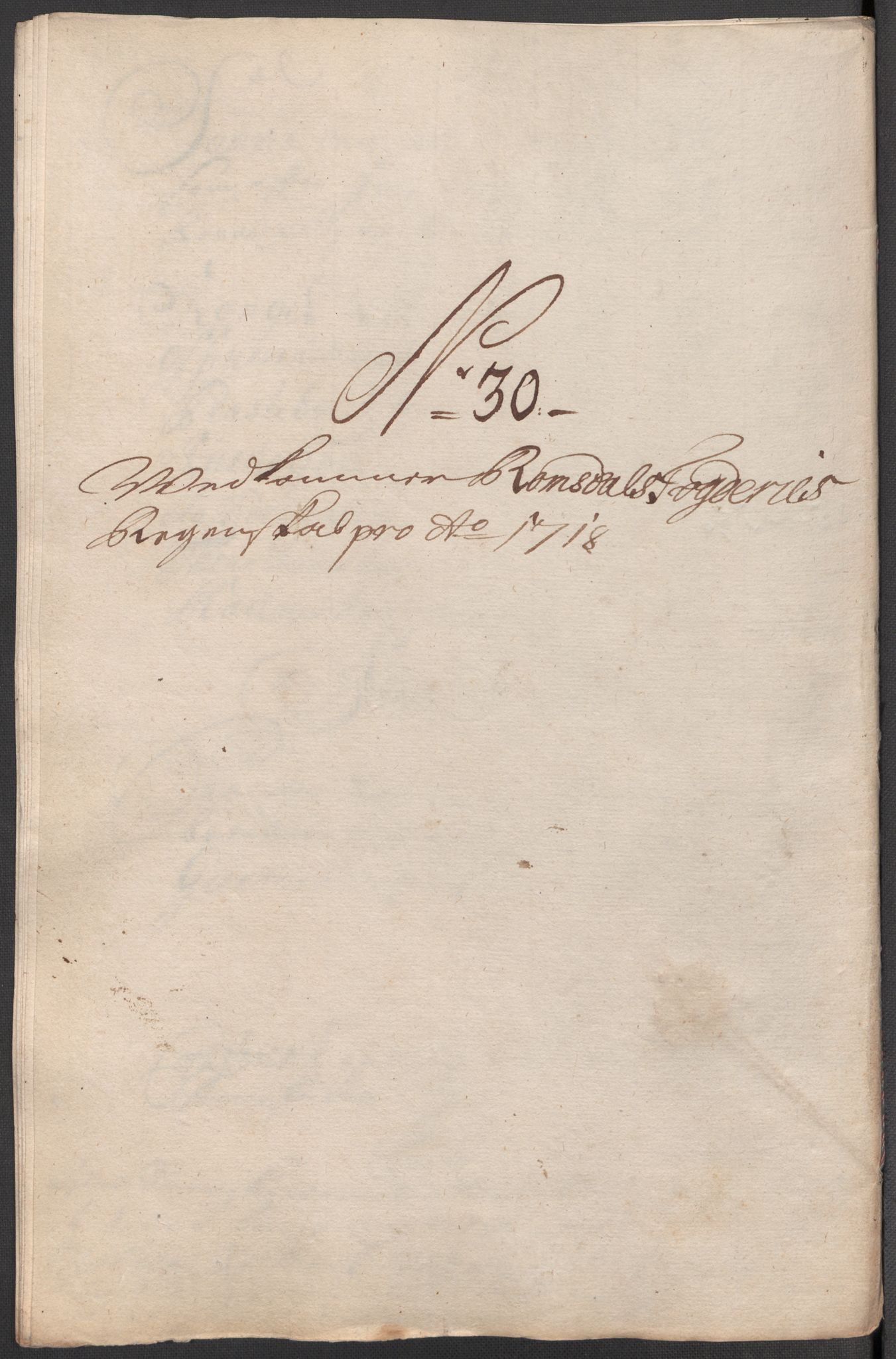 Rentekammeret inntil 1814, Reviderte regnskaper, Fogderegnskap, RA/EA-4092/R55/L3665: Fogderegnskap Romsdal, 1718, s. 194
