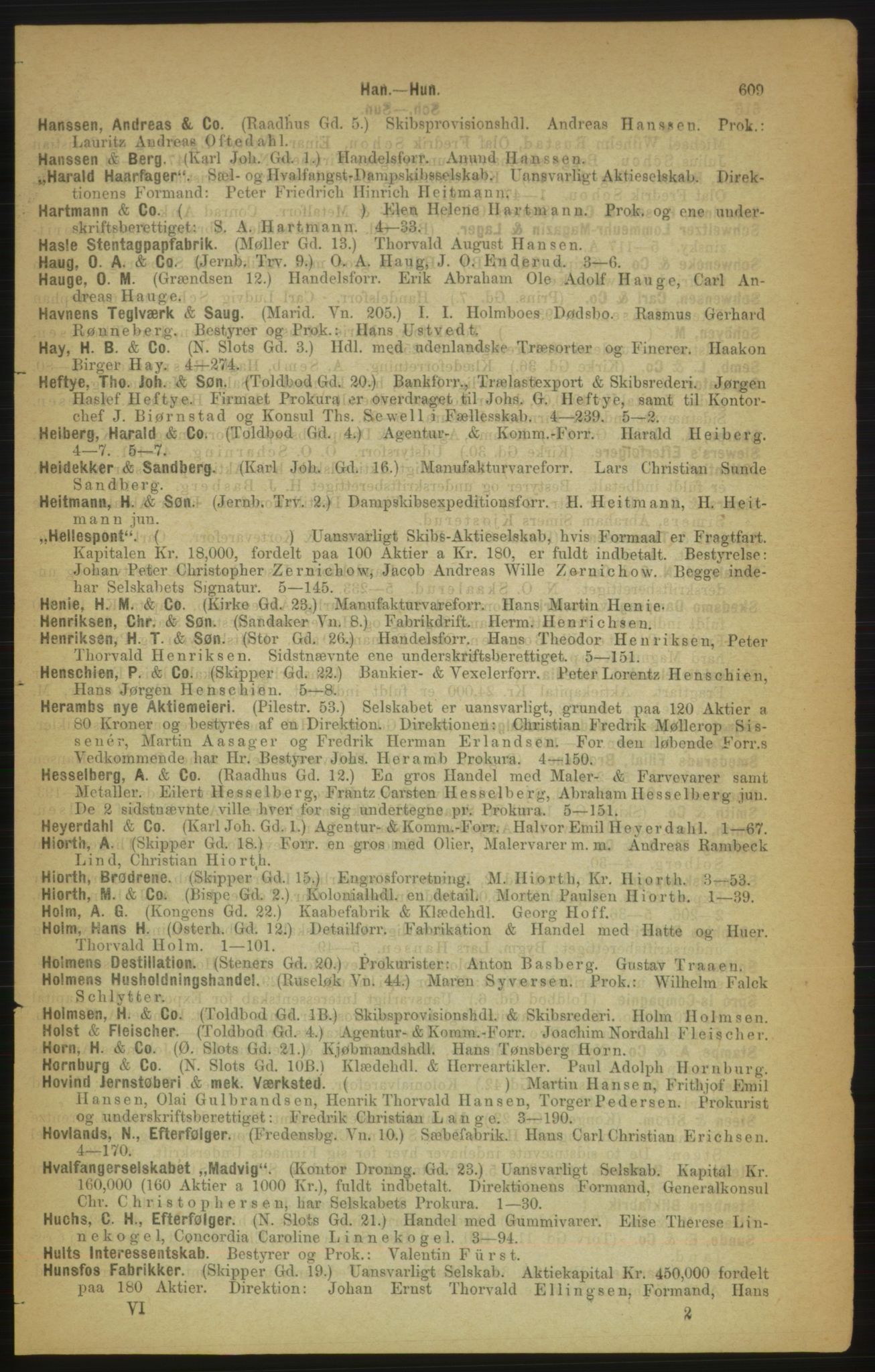 Kristiania/Oslo adressebok, PUBL/-, 1888, s. 609