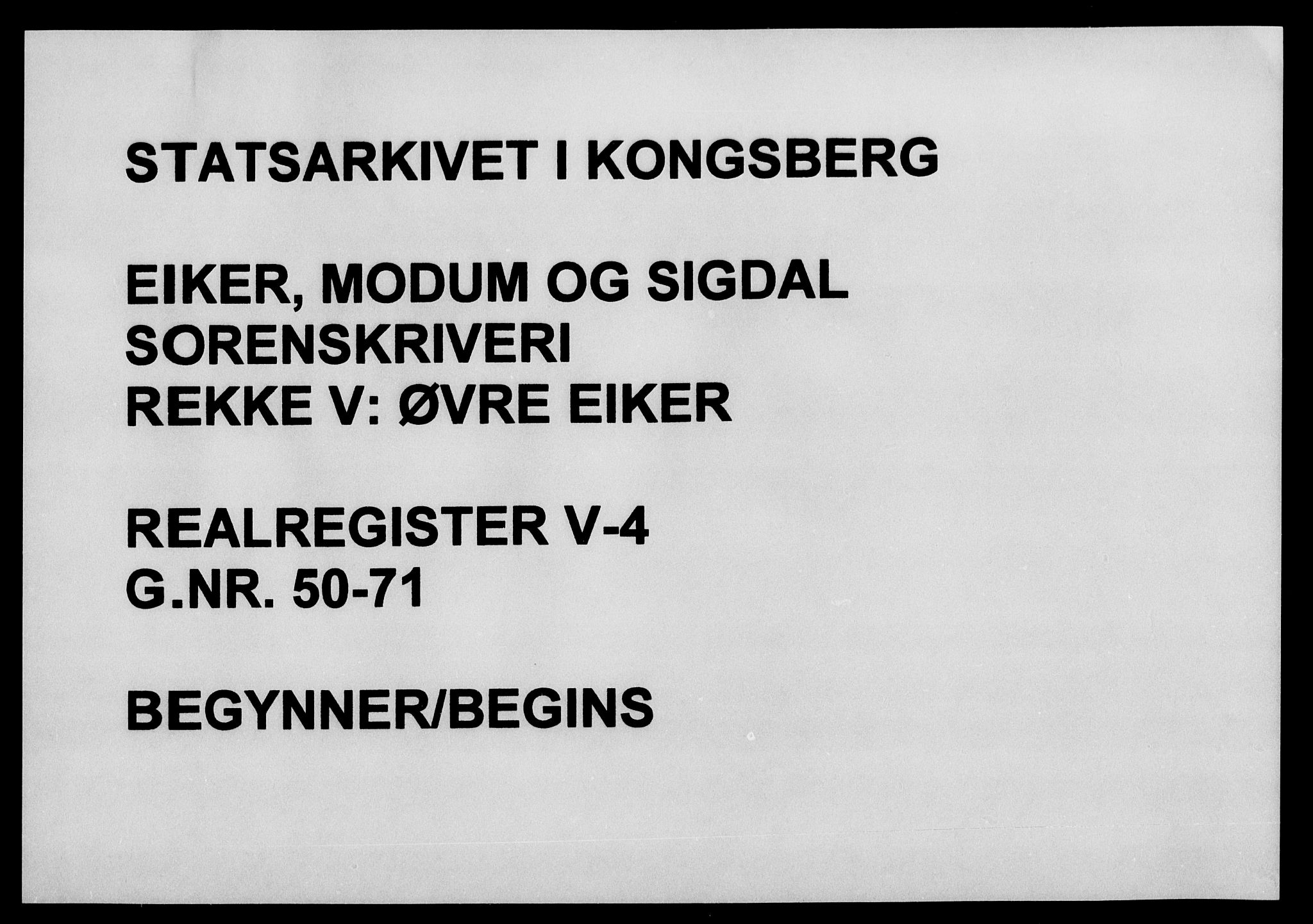 Eiker, Modum og Sigdal sorenskriveri, SAKO/A-123/G/Gb/Gbe/L0004: Panteregister nr. V 4