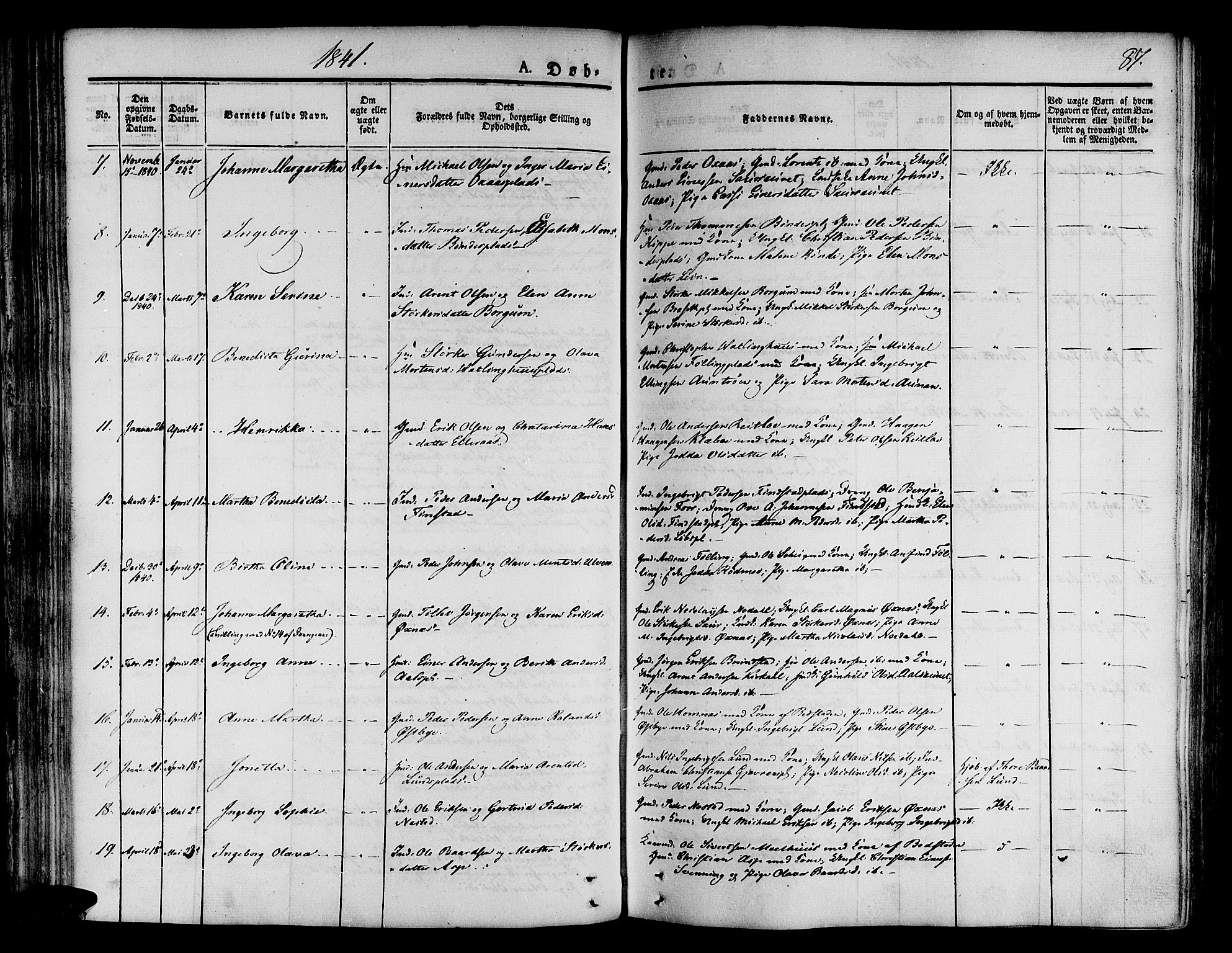 Ministerialprotokoller, klokkerbøker og fødselsregistre - Nord-Trøndelag, SAT/A-1458/746/L0445: Ministerialbok nr. 746A04, 1826-1846, s. 87