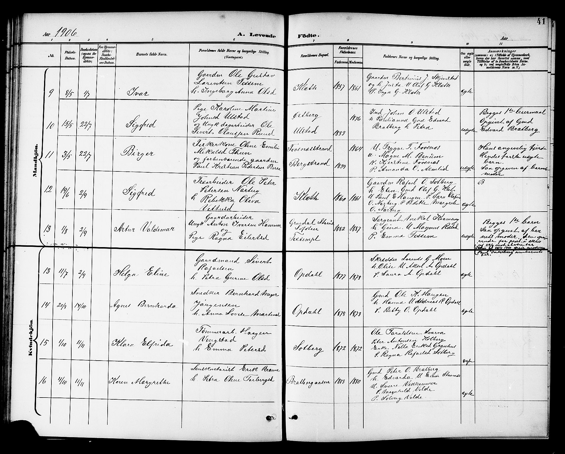 Ministerialprotokoller, klokkerbøker og fødselsregistre - Nord-Trøndelag, AV/SAT-A-1458/741/L0401: Klokkerbok nr. 741C02, 1899-1911, s. 41