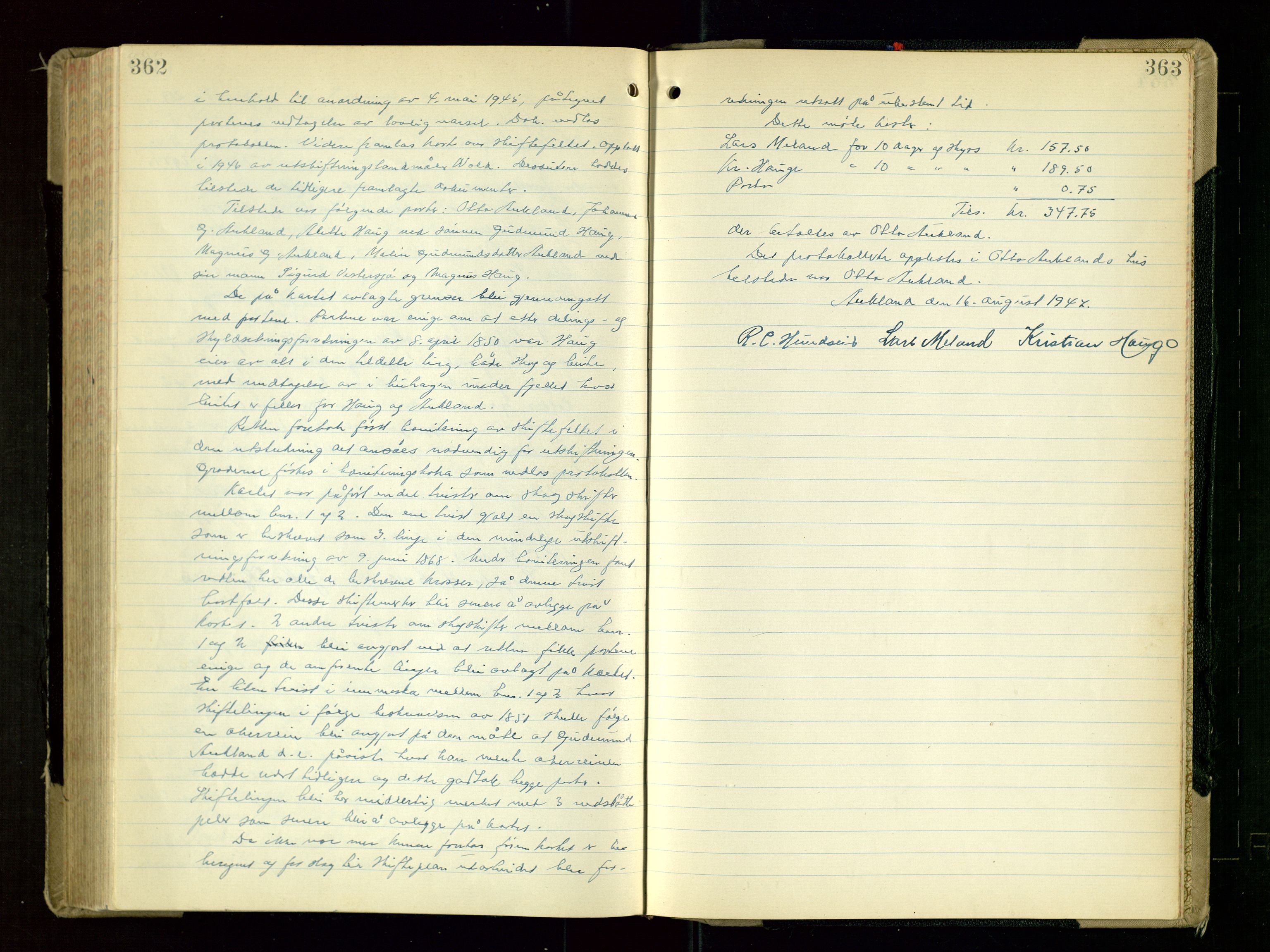 Rogaland jordskifterett, AV/SAST-A-102426/Oa/L0112: Forhandlingsprotokoll, 1941-1947, s. 362-363