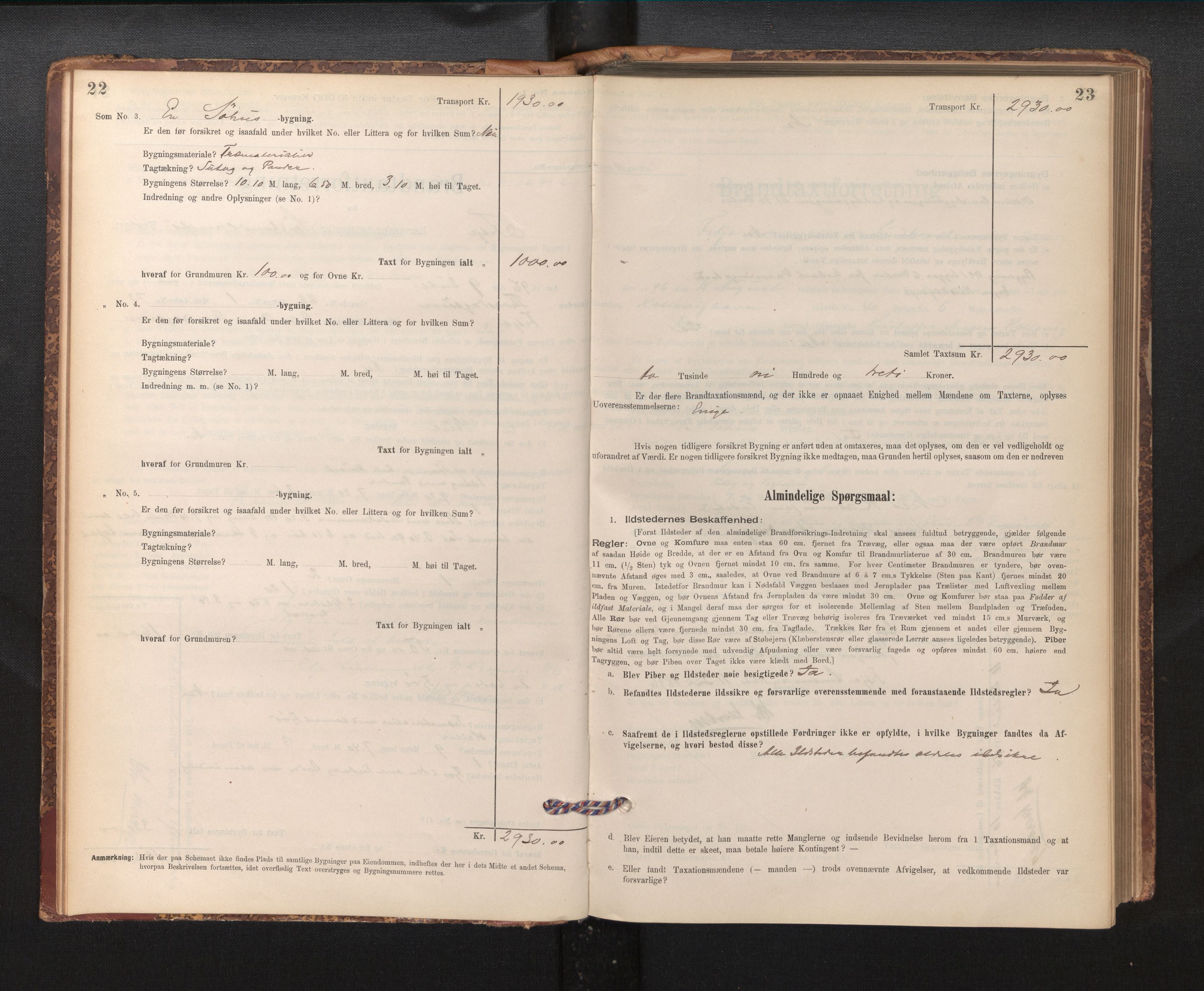Lensmannen i Fitjar, SAB/A-32001/0012/L0001: Branntakstprotokoll, skjematakst, 1895-1948, s. 22-23