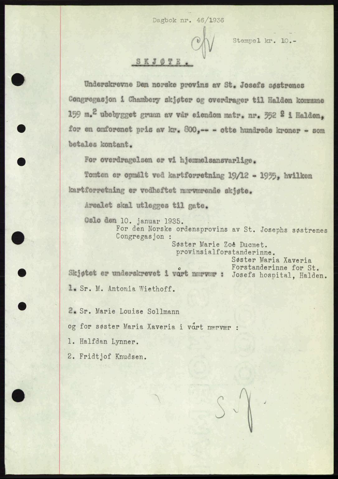 Idd og Marker sorenskriveri, AV/SAO-A-10283/G/Gb/Gbb/L0001: Pantebok nr. A1, 1936-1937, Dagboknr: 46/1936