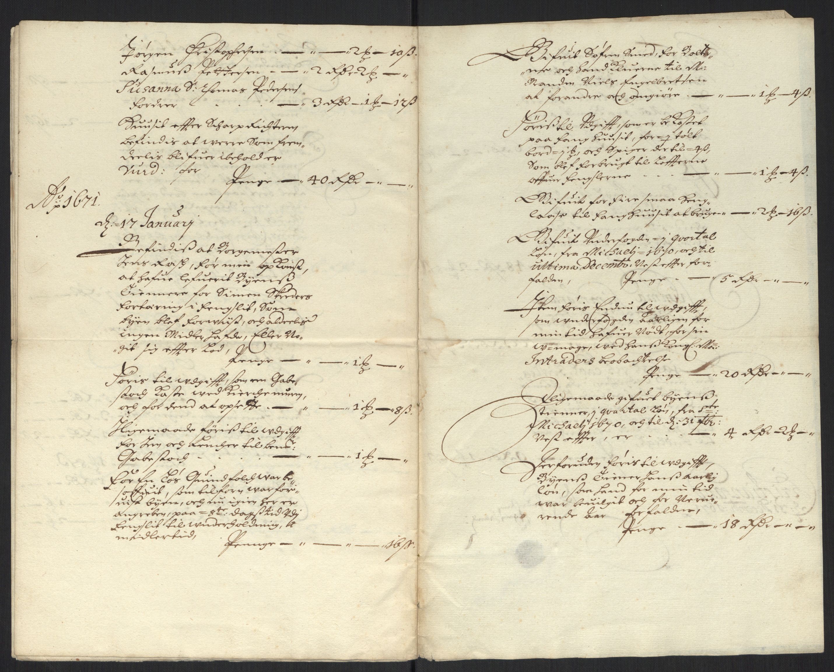 Rentekammeret inntil 1814, Reviderte regnskaper, Byregnskaper, RA/EA-4066/R/Rm/L0284: [M17] Sikt og sakefall, 1658-1680, s. 58