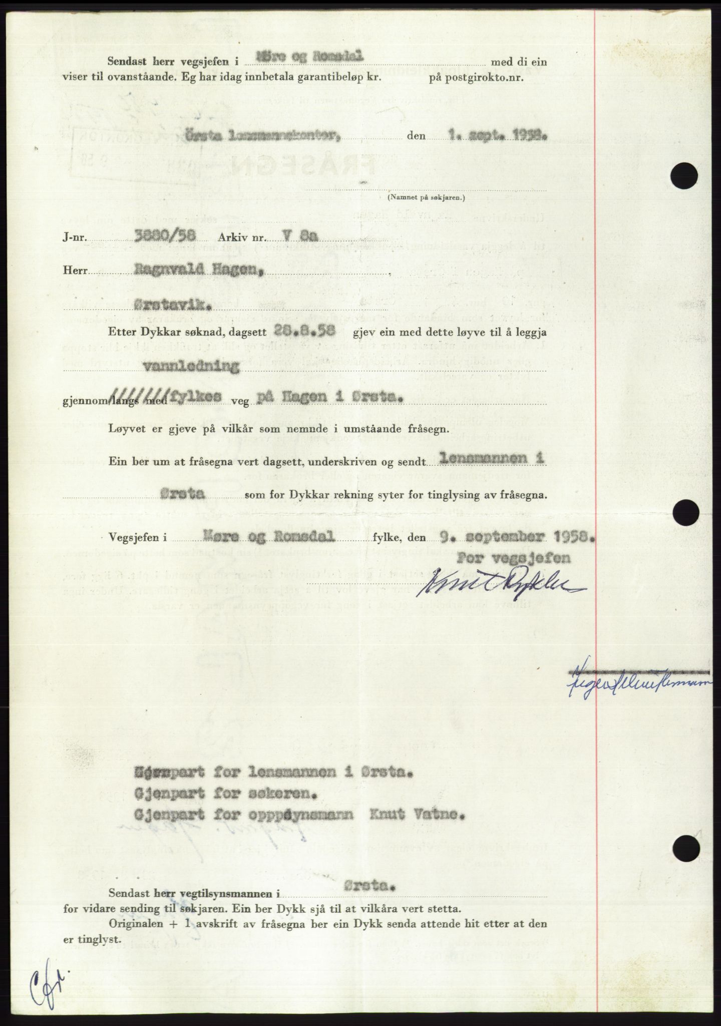 Søre Sunnmøre sorenskriveri, AV/SAT-A-4122/1/2/2C/L0110: Pantebok nr. 36A, 1958-1958, Dagboknr: 1980/1958